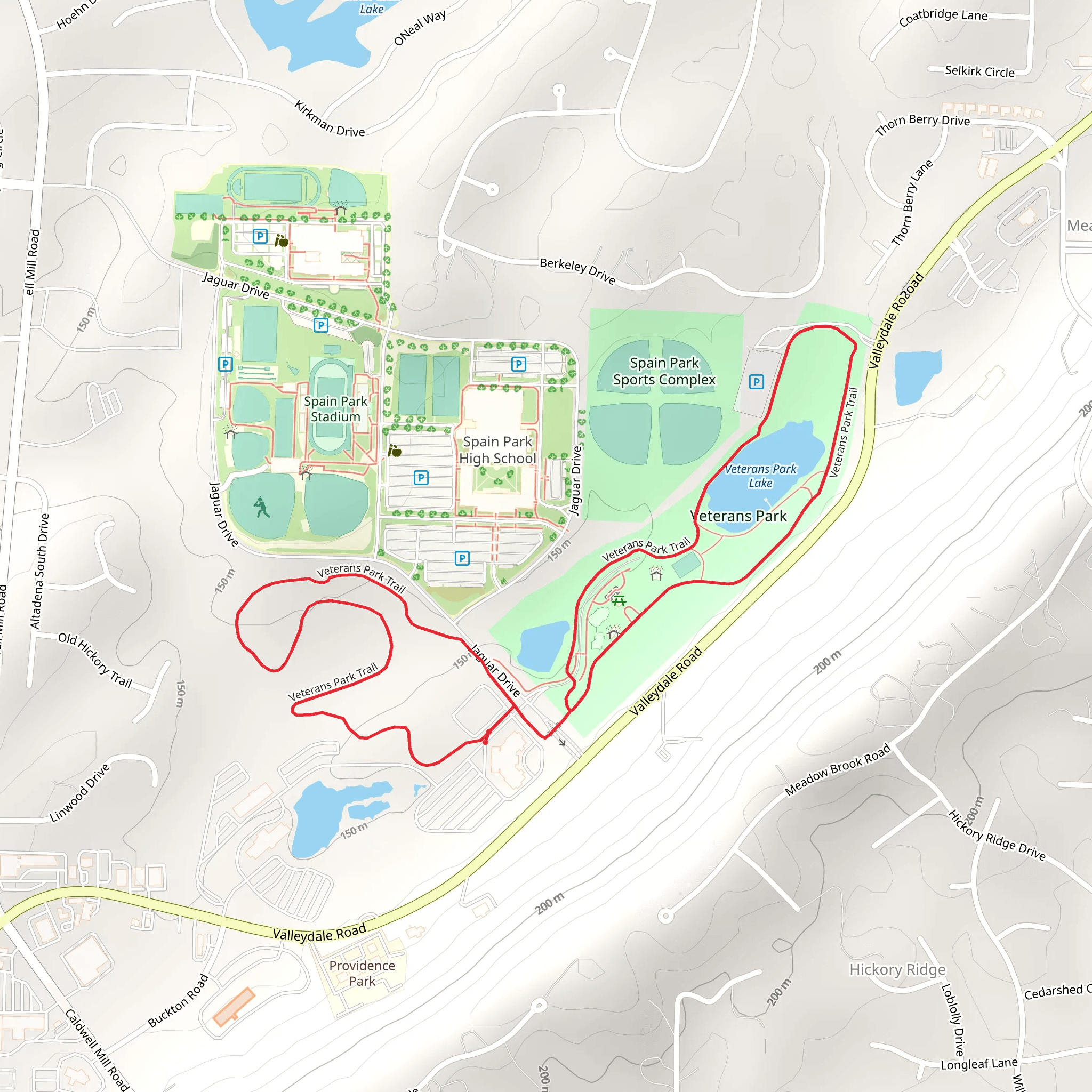 Veterans Park Loop Trail mobile static map