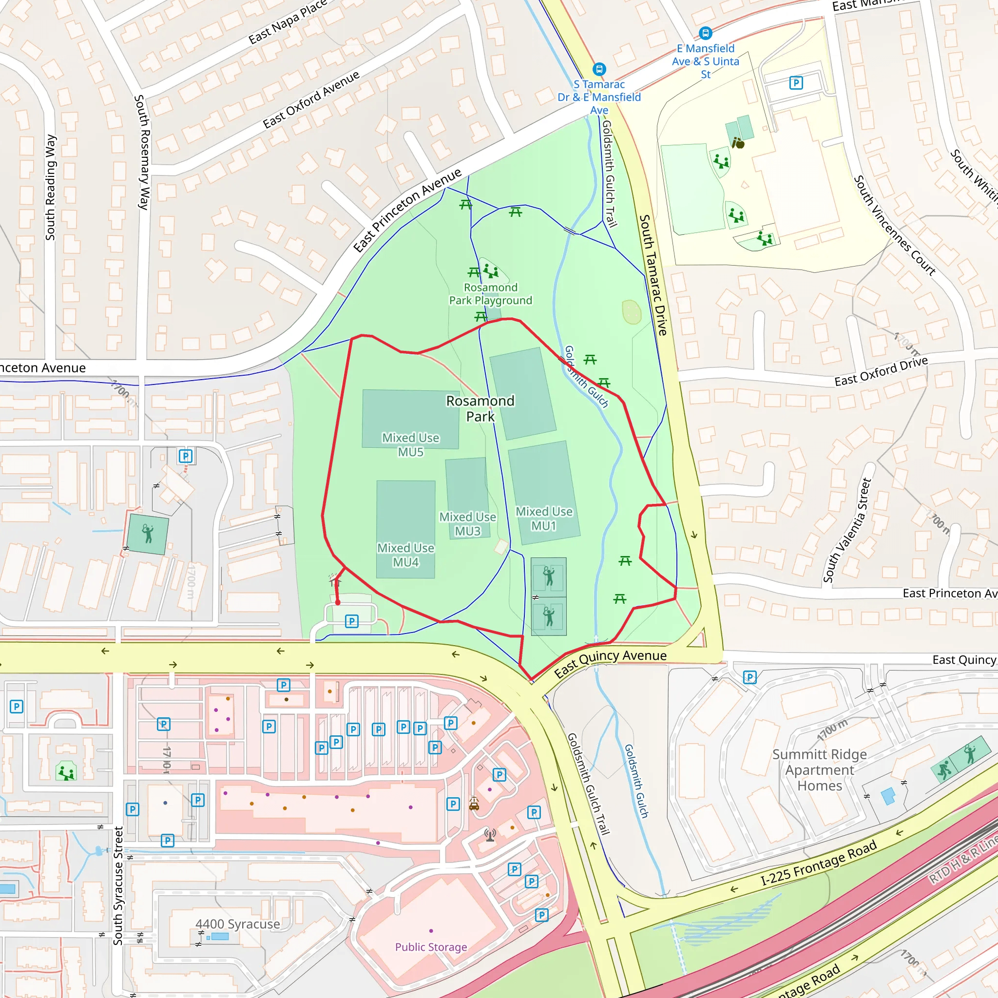 Rosamond Park Loop mobile static map