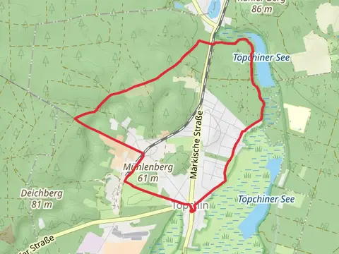 Töpchiner See via Rundwanderweg Töpchin