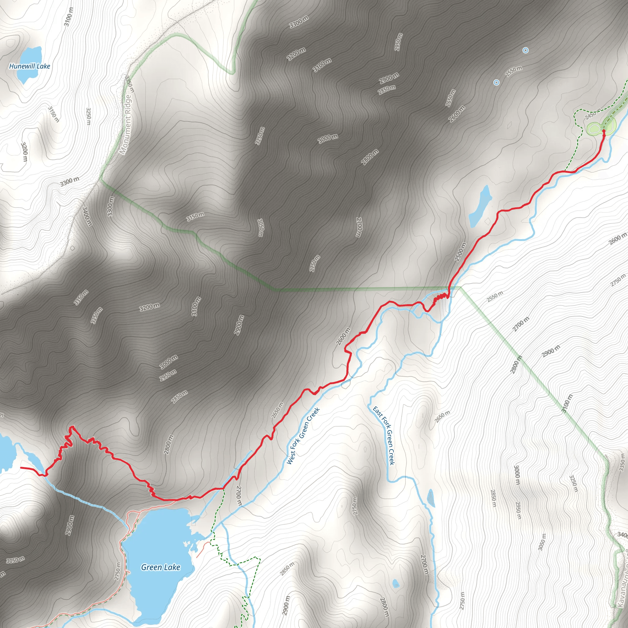 West Lake via Green Creek Trail mobile static map