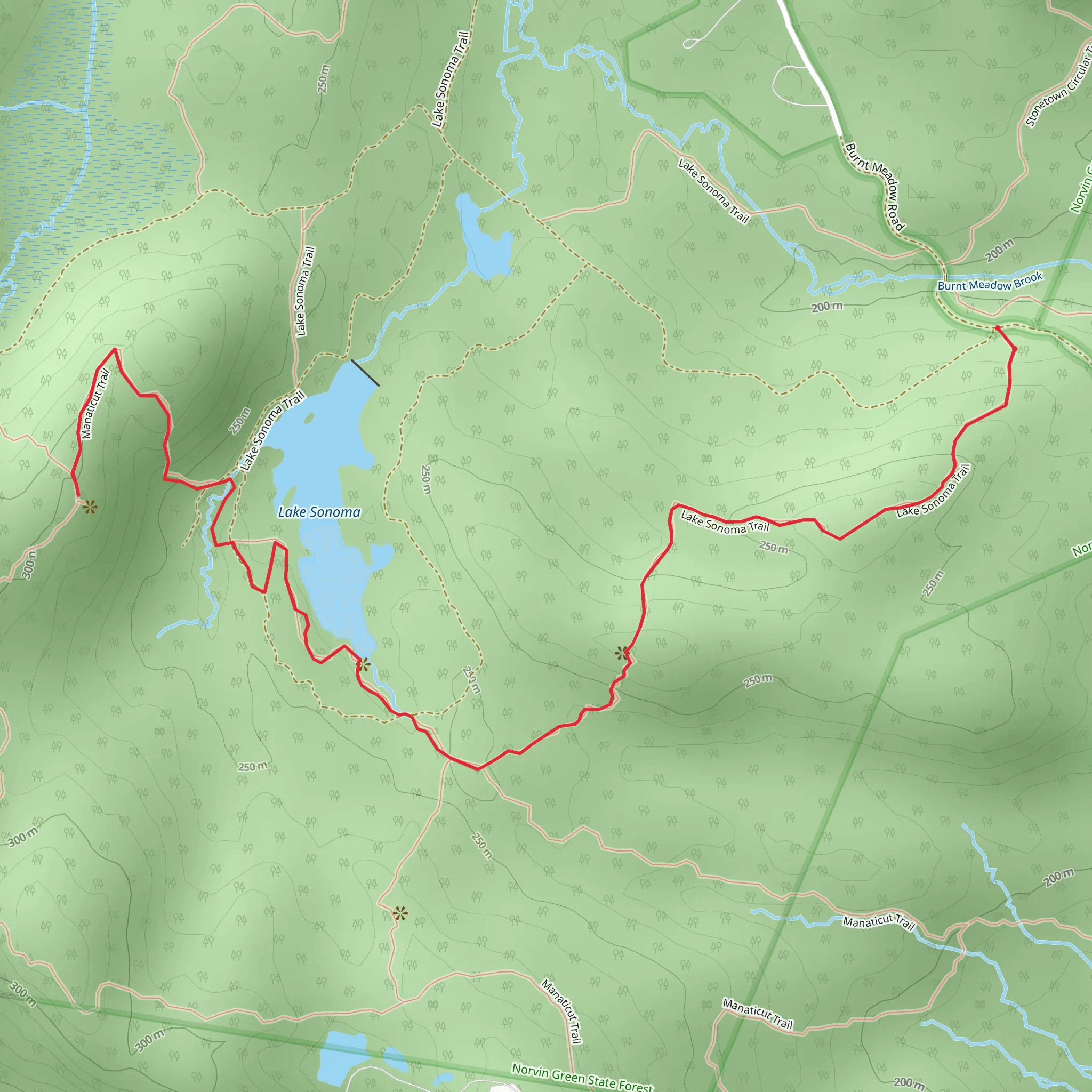 Lake Sonoma and Manaticut Point Trail mobile static map