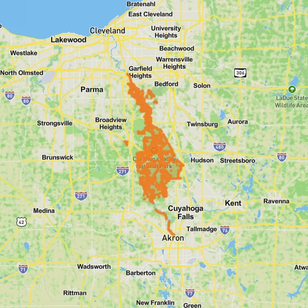 Cuyahoga Valley National Park mobile static map