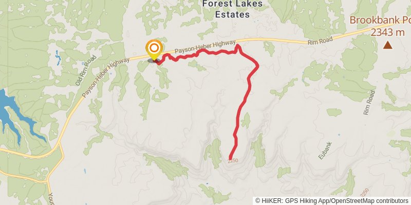Rim Run Trail via Feelin Blue Trail stage 1 Map