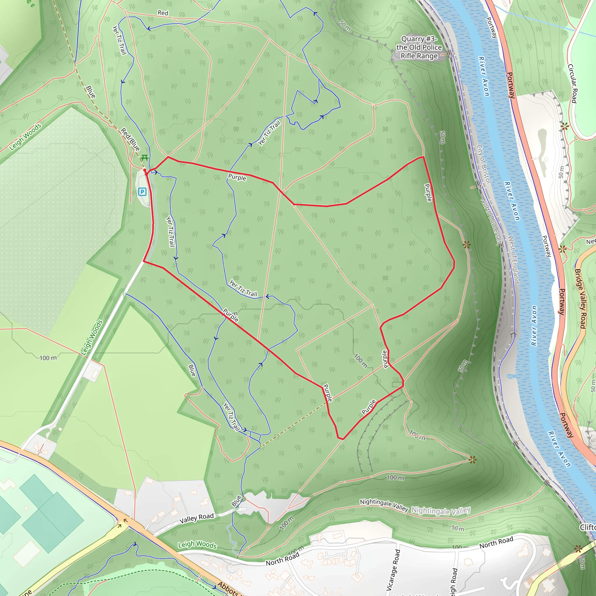 Leigh Woods Short Loop mobile static map