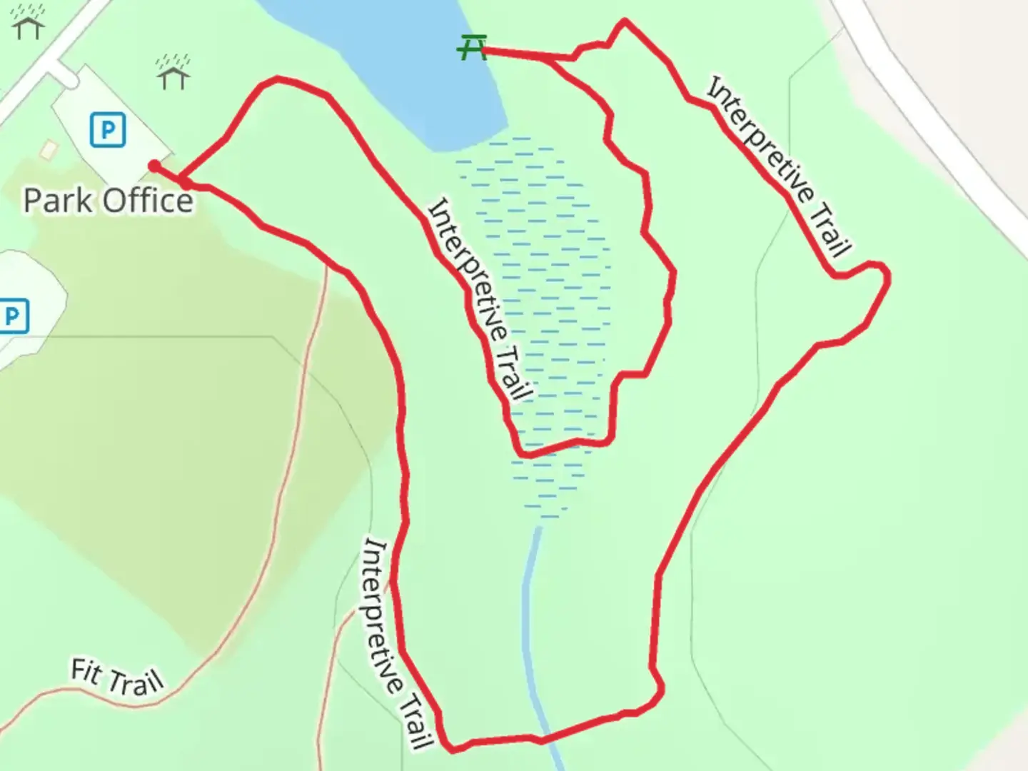 An image depicting the trail Interpretive Loop Trail and its surrounding area.