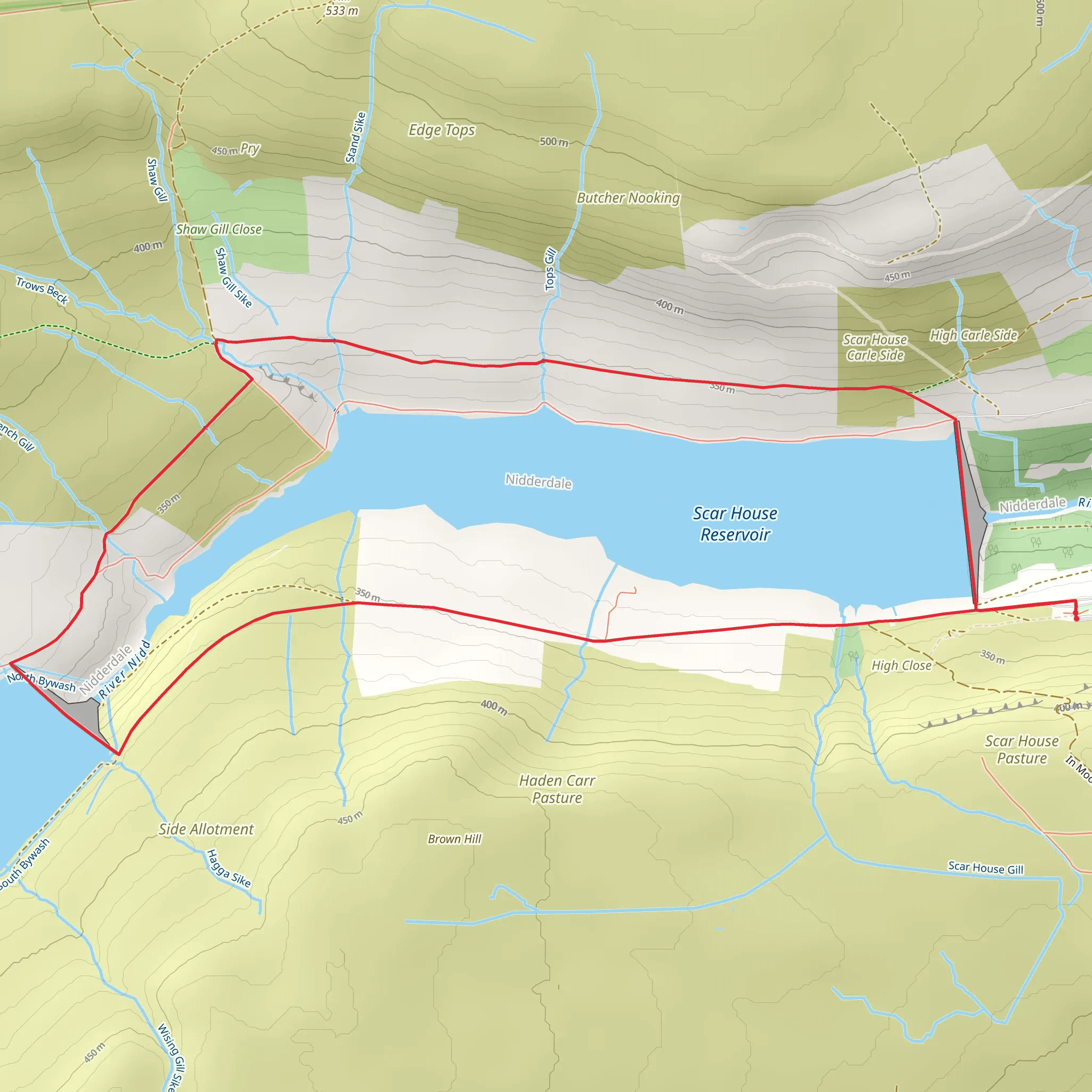 Scar House and Angram Reservoirs mobile static map