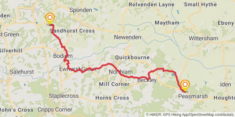 Castles of Sussex Walk stage 5 Map