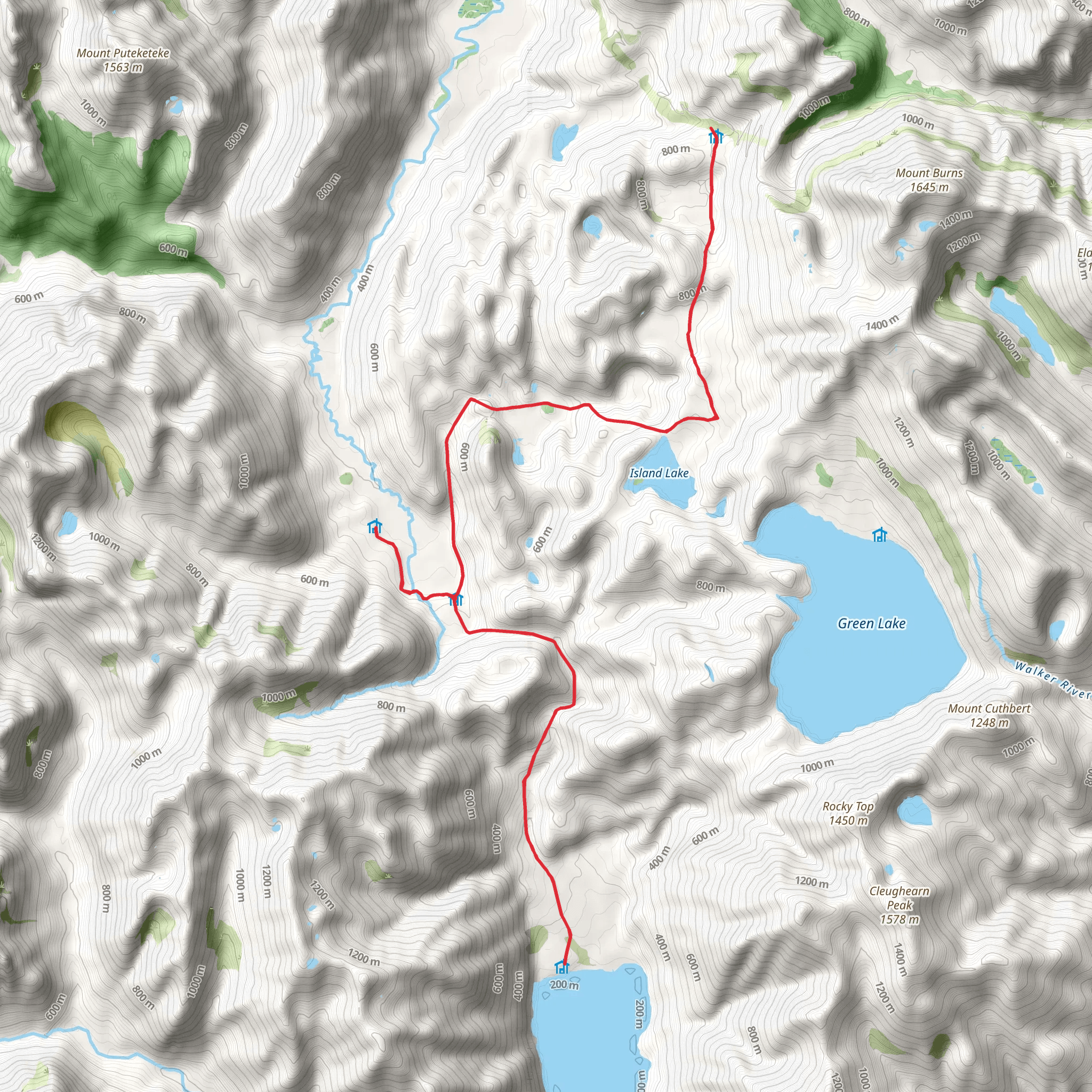 Borland Road to Monowai Hut Track mobile static map