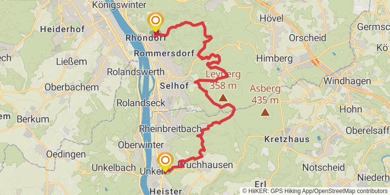 Rheinsteig stage 16 Map