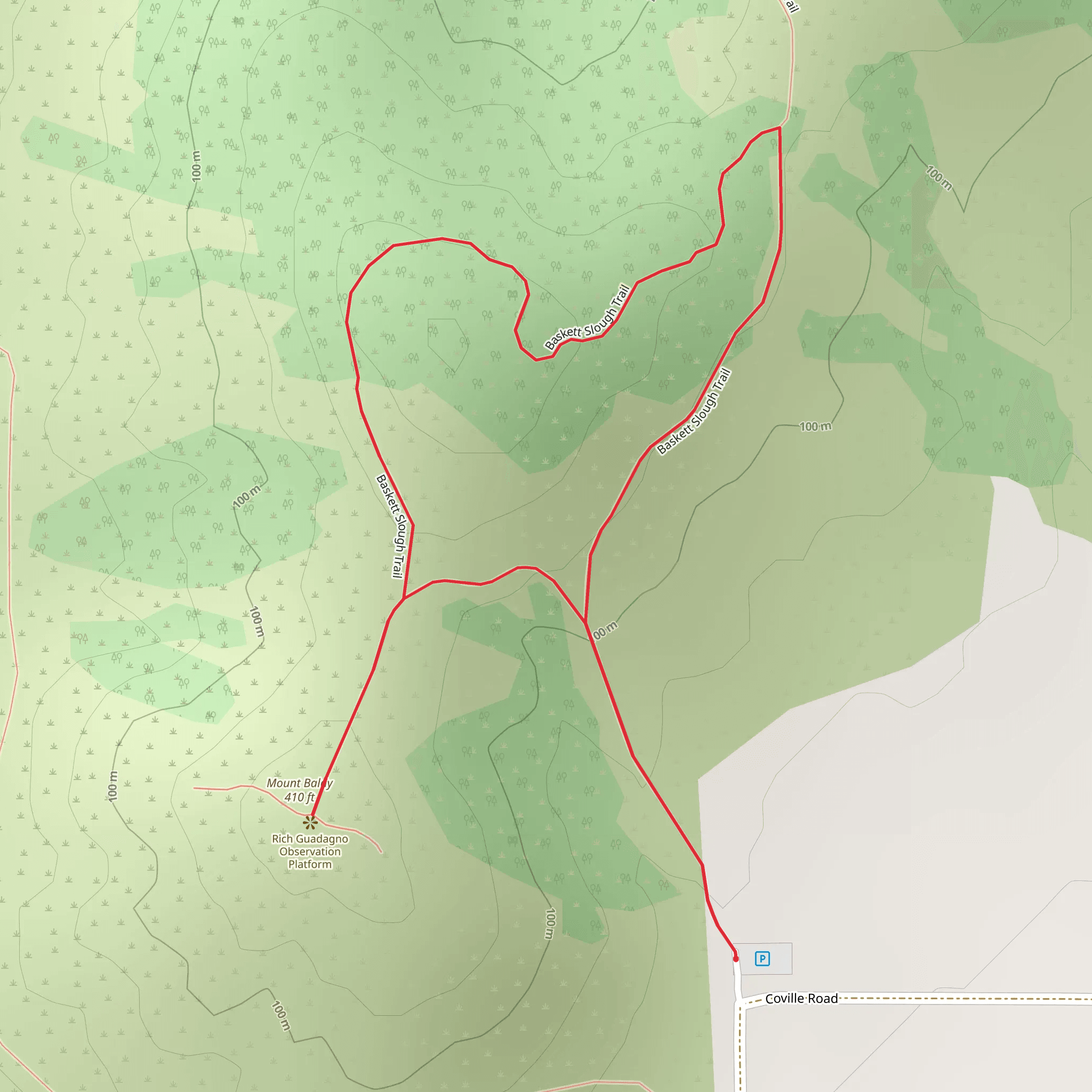 Mount Baldy via Baskett Slough Loop Trail mobile static map