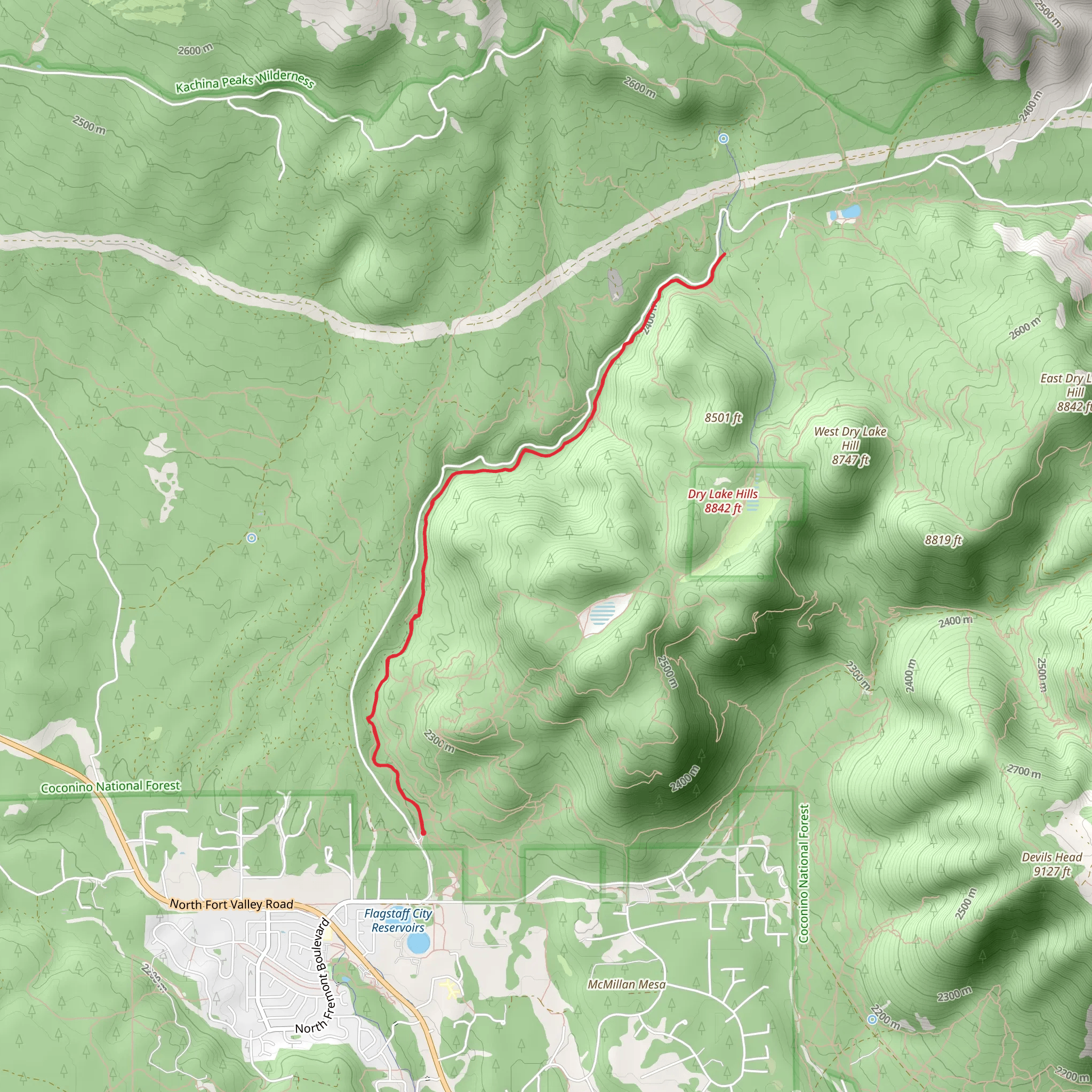 Schultz Creek Trail mobile static map