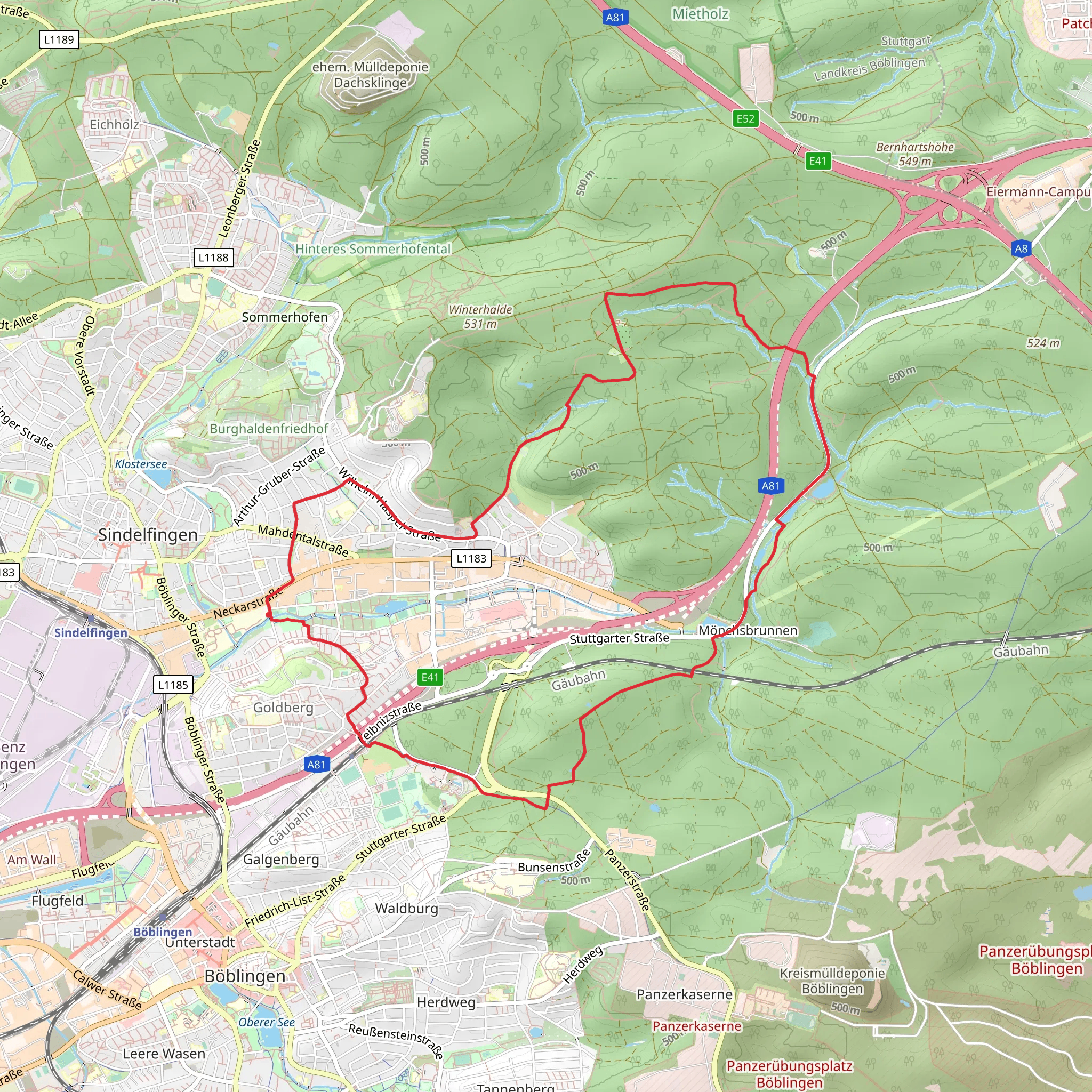 Sindelfingen Loop mobile static map