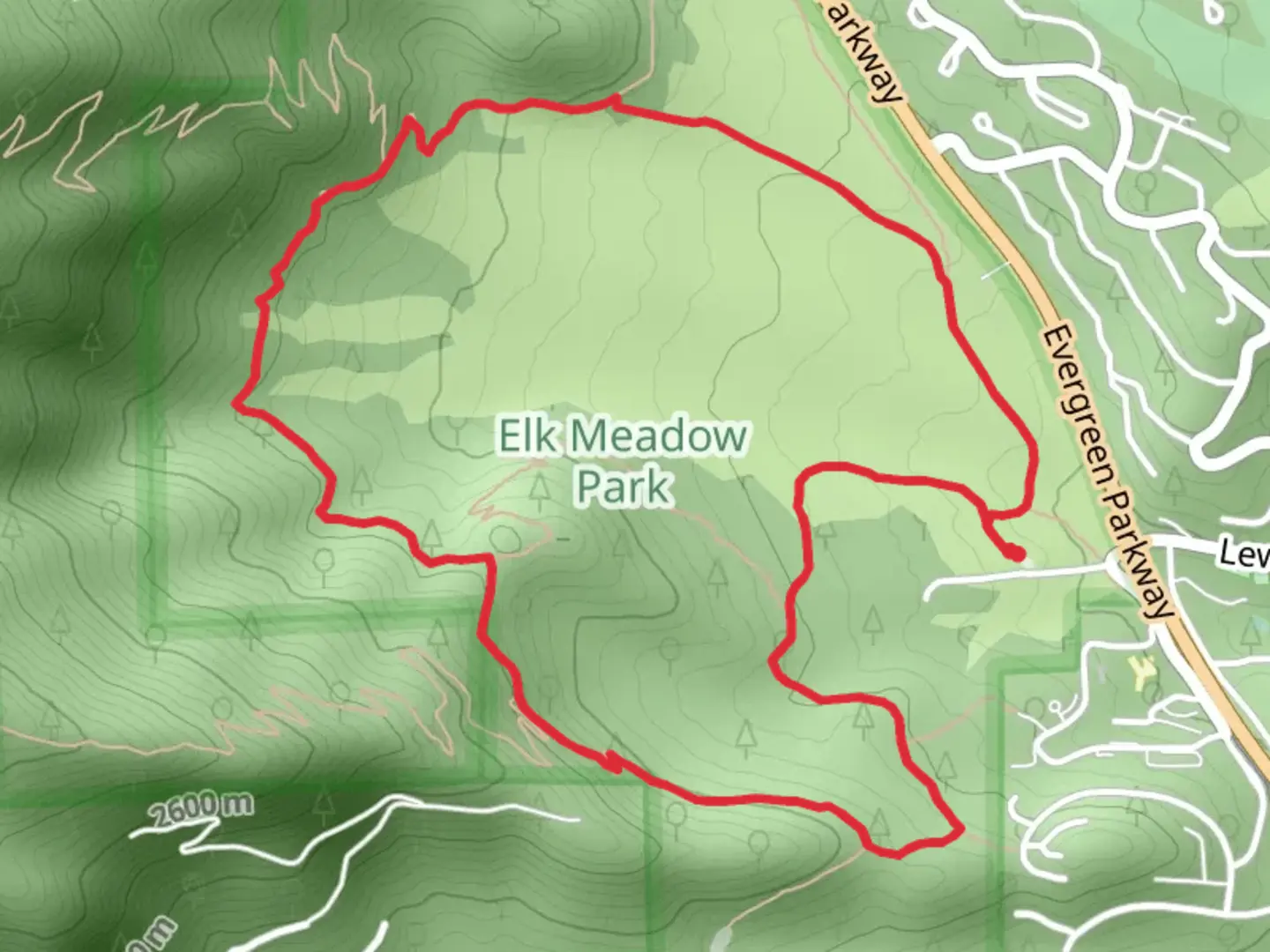 An image depicting the trail Sleepy S - Meadow View - Founder's - Painter's Pause Loop Trail and its surrounding area.