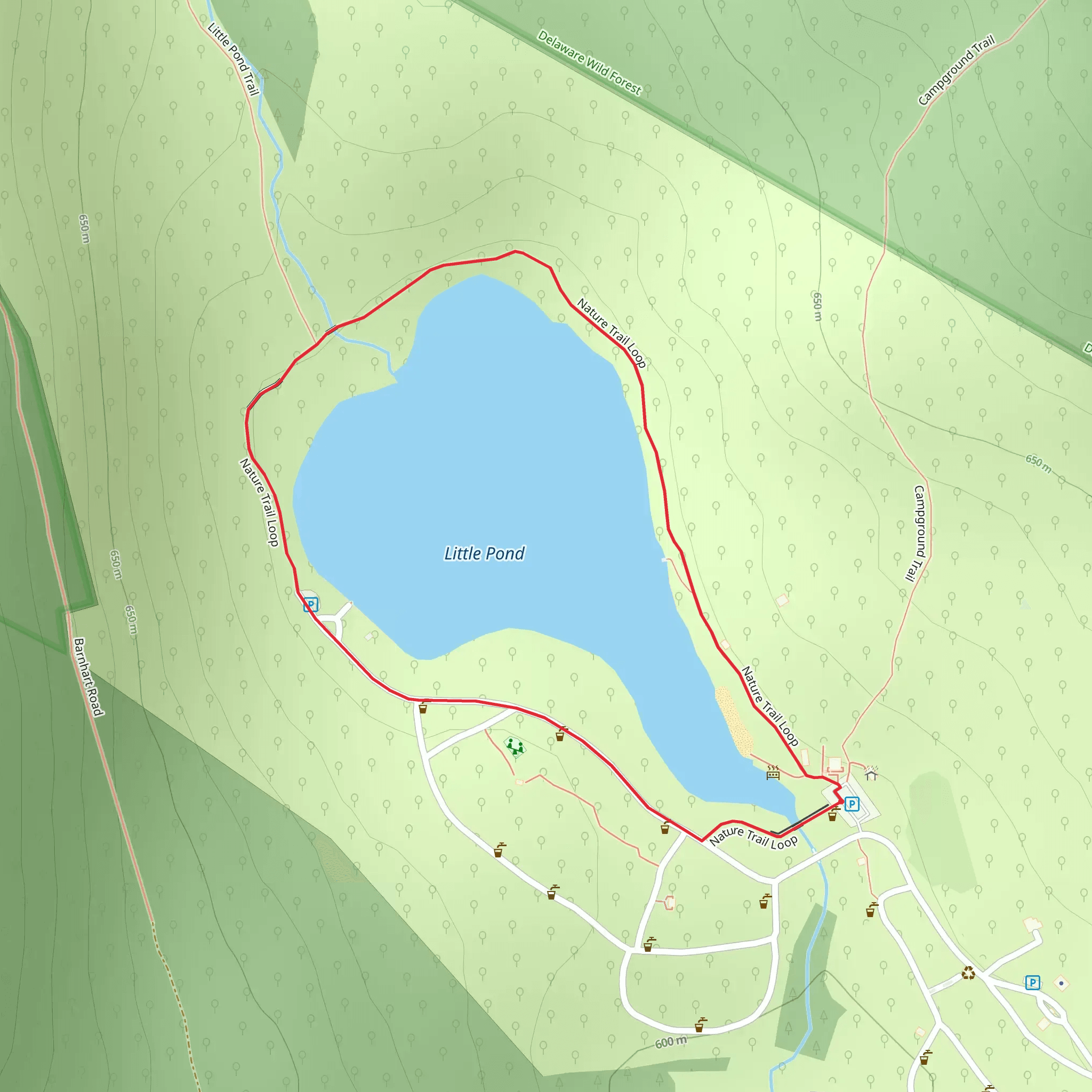 Nature Trail and Little Pond Loop mobile static map