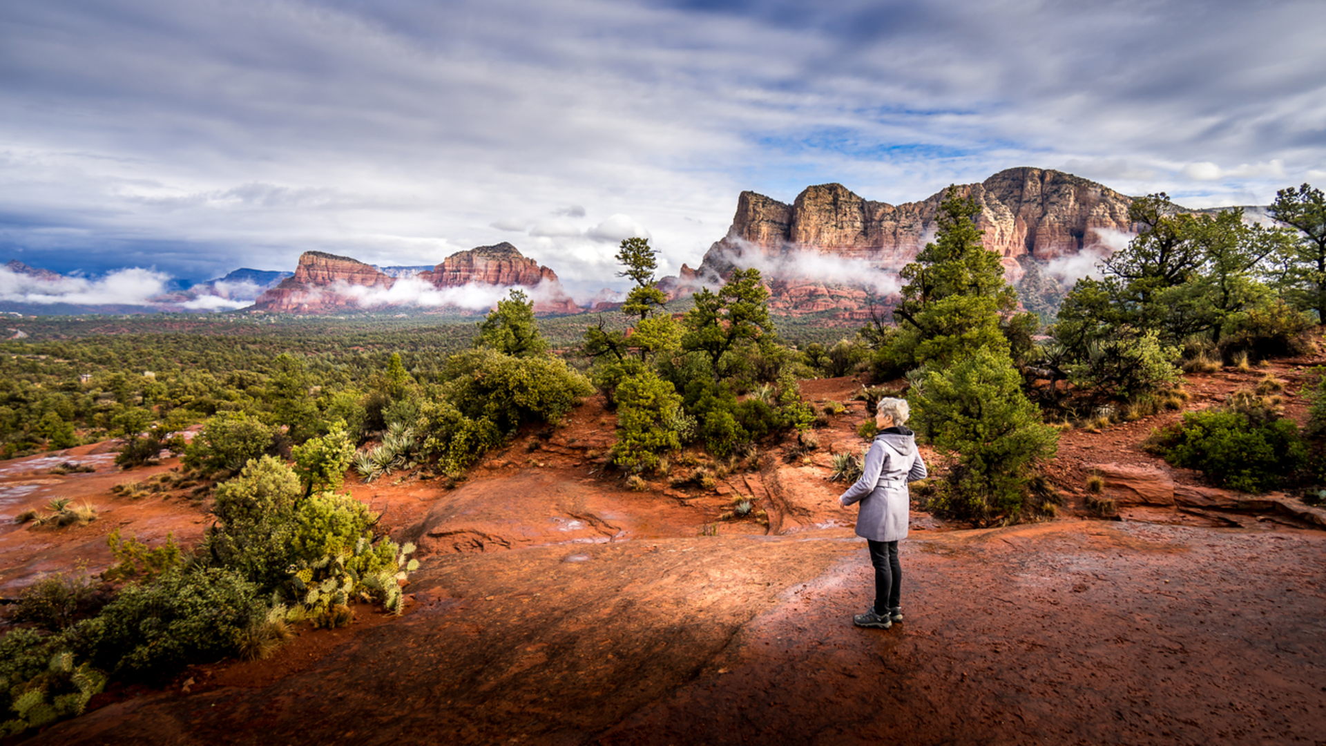 An image depicting the trail Munds Mountain via Jacks Canyon Trail and its surrounding area.