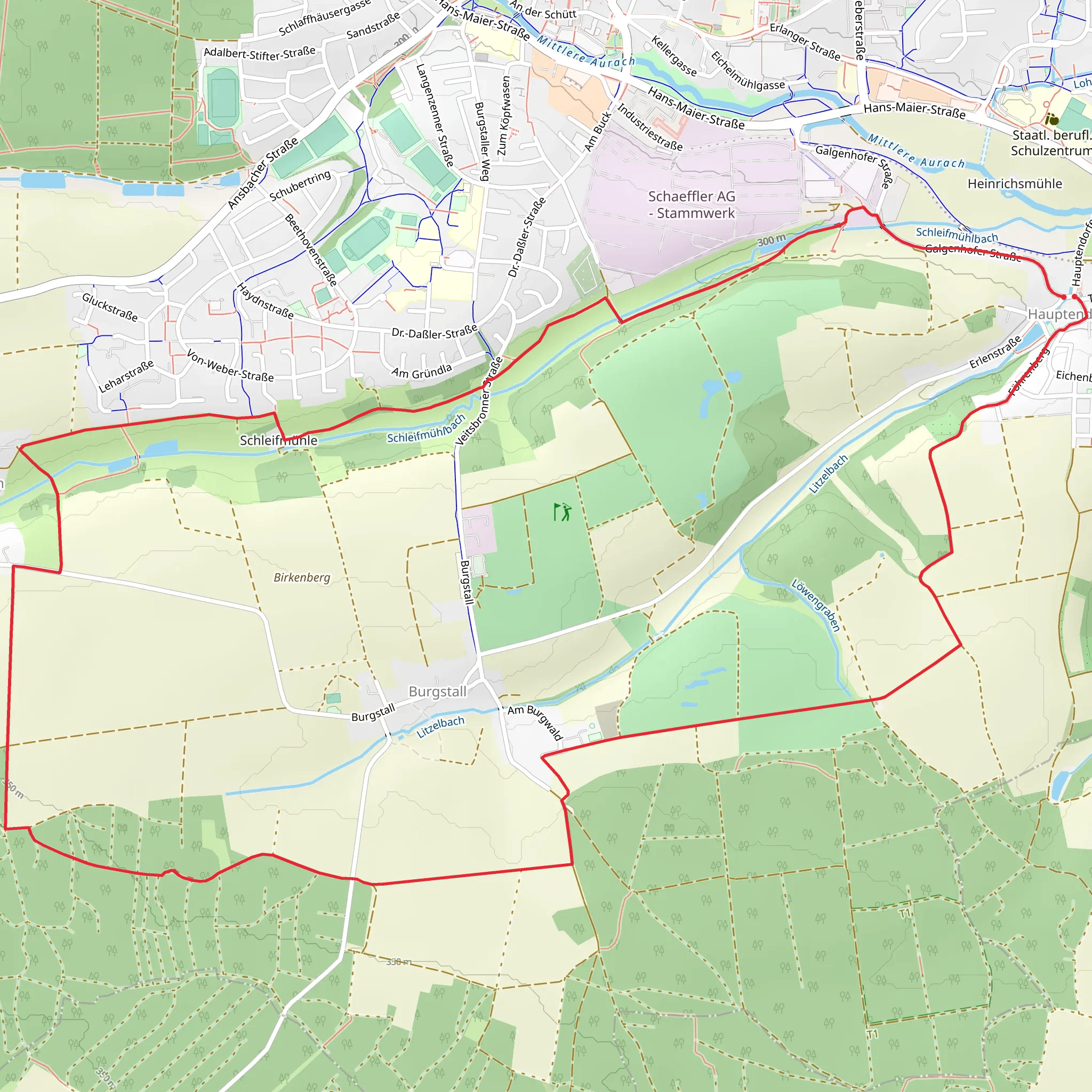 Aurach Weg and Rotpunkt Loop mobile static map