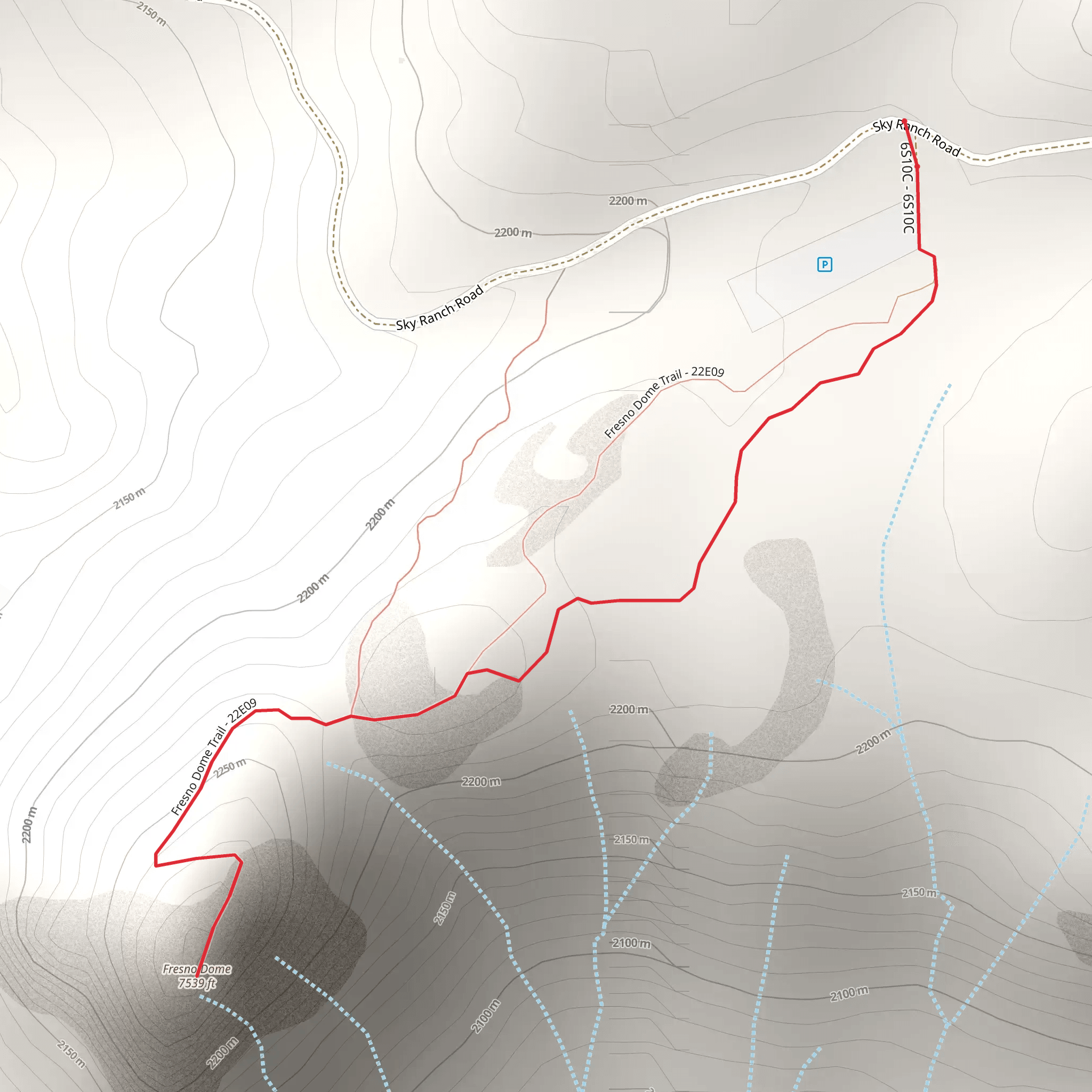 Fresno Dome Trail mobile static map
