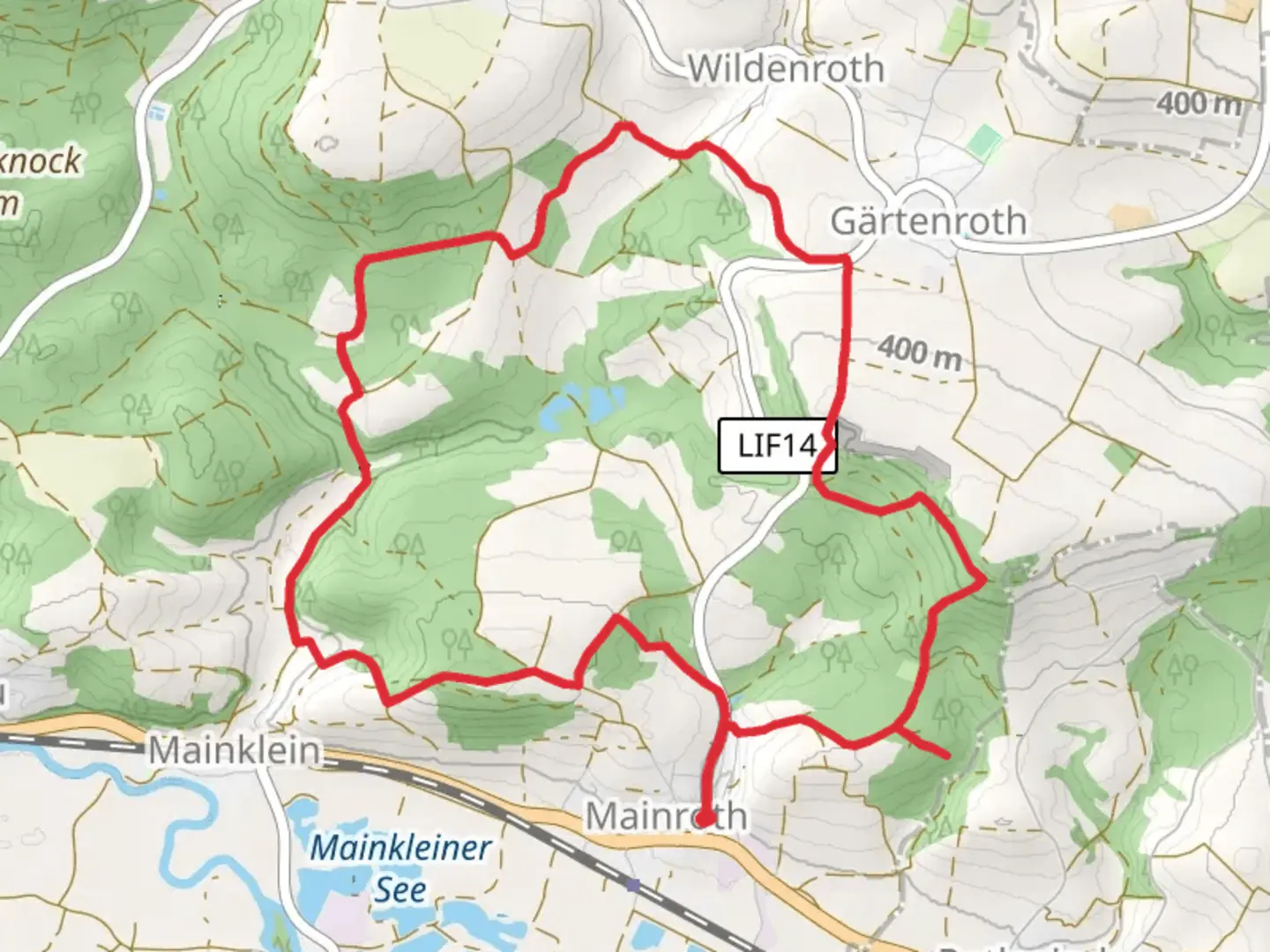An image depicting the trail Rotsteinweg Loop and its surrounding area.