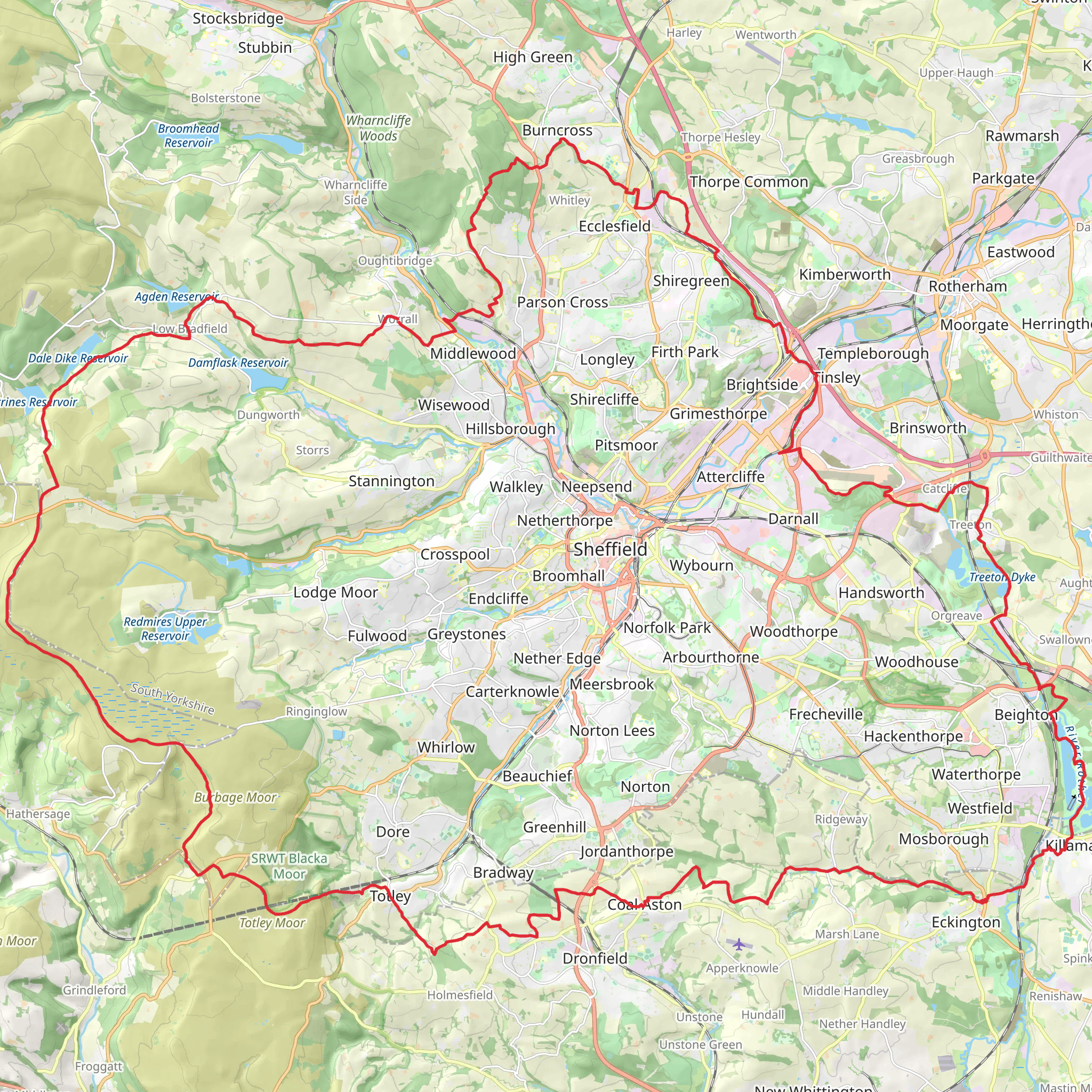 Sheffield Country Walk mobile static map