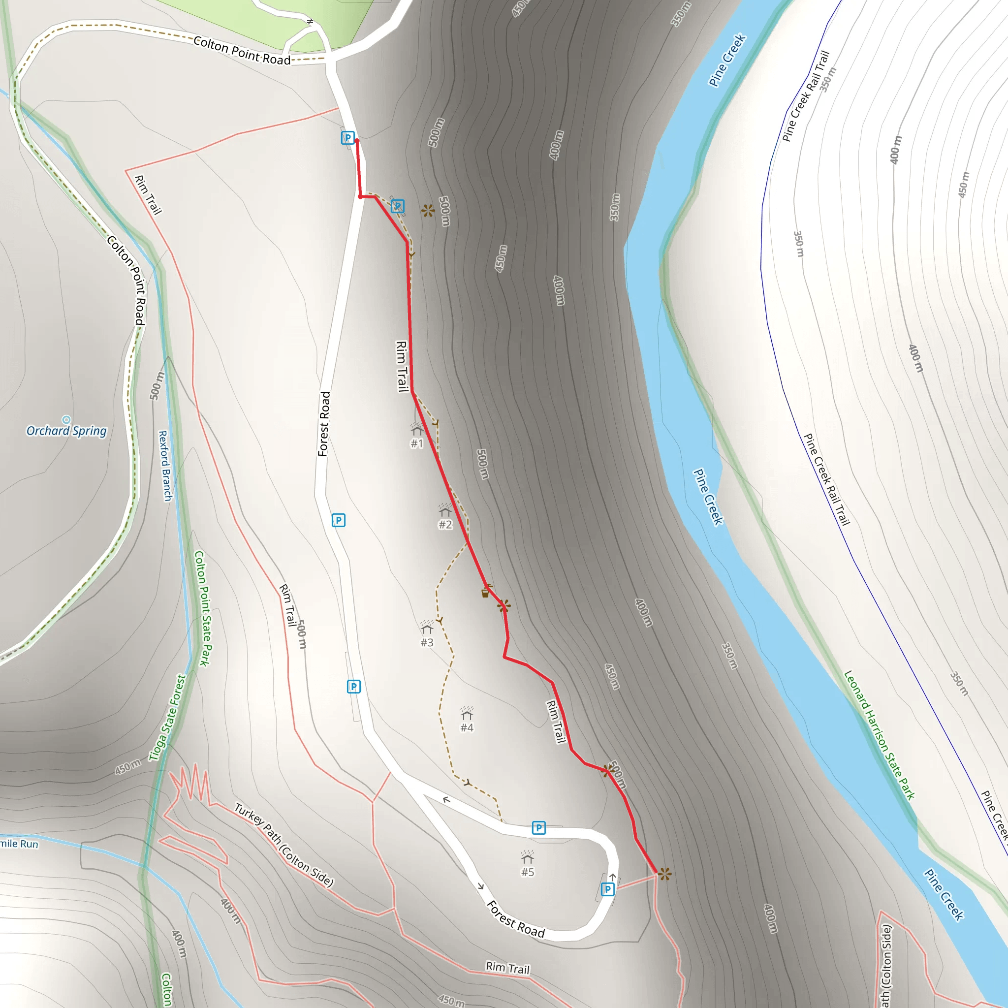 Rim Trail mobile static map