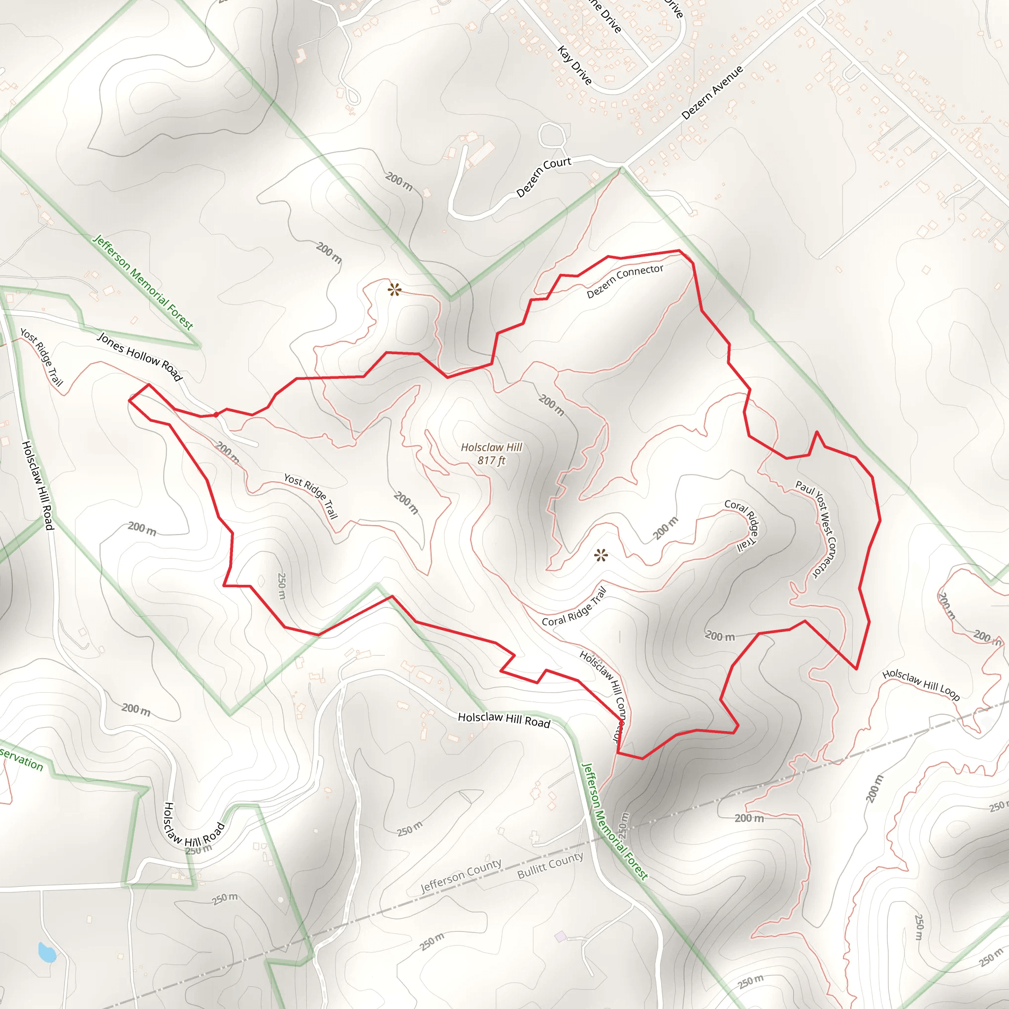 Blue Loop Trail - Jones Hollow Road mobile static map