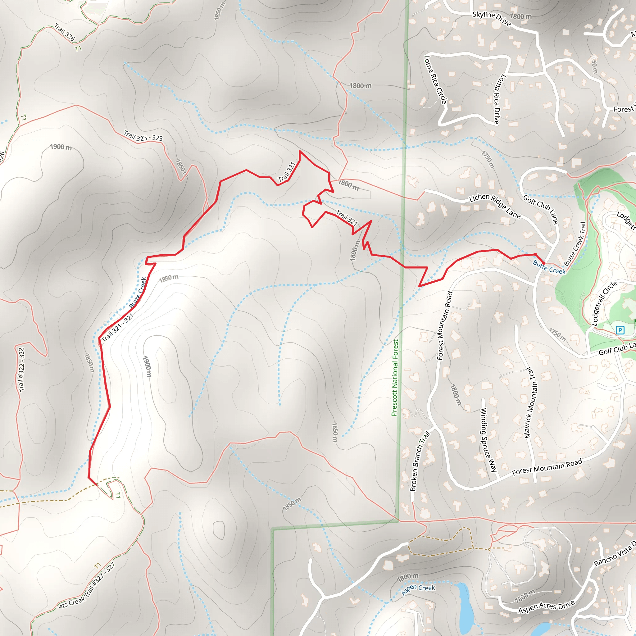 Butte Creek Trail mobile static map