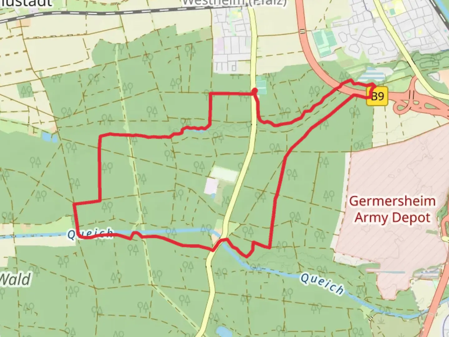An image depicting the trail Schafbrucke, Lochmuhle and Holzmuhle Loop and its surrounding area.