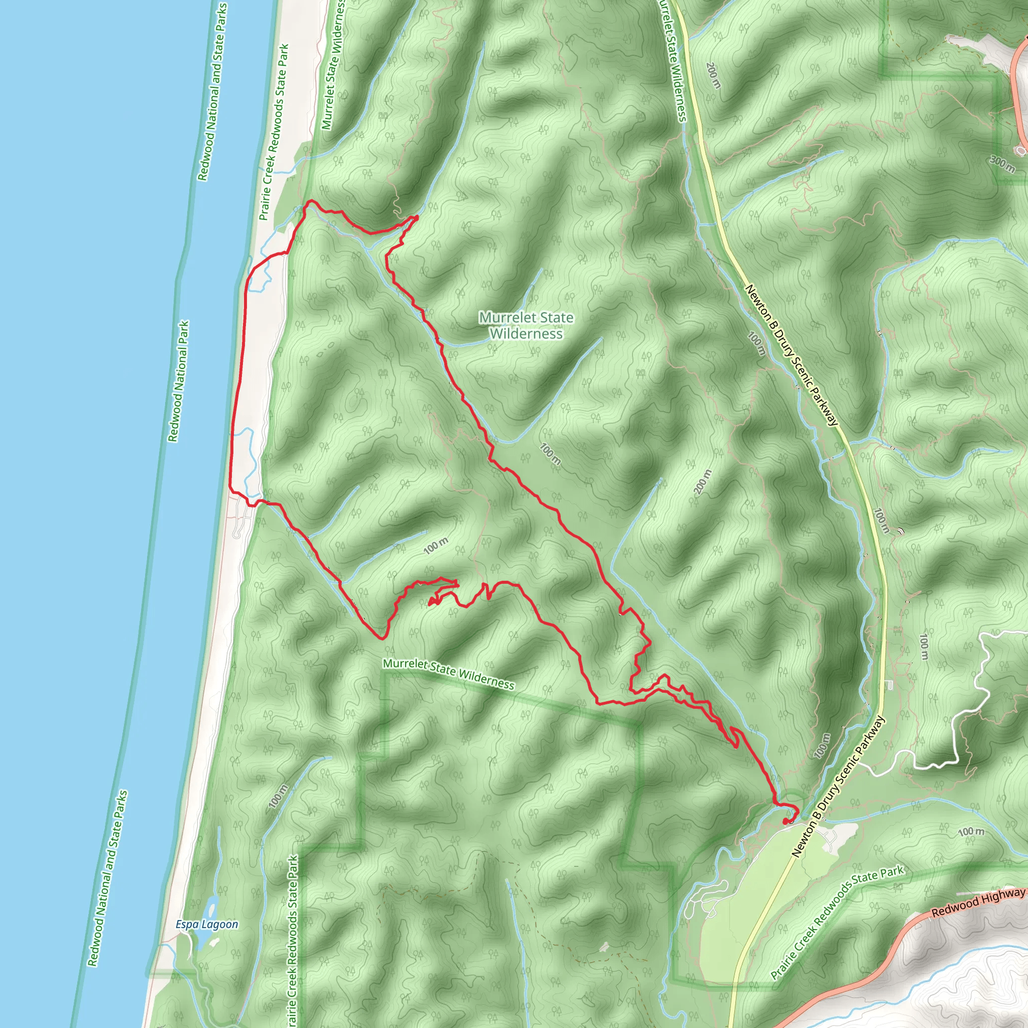 Miner's Ridge and James Irvine Loop Trail mobile static map