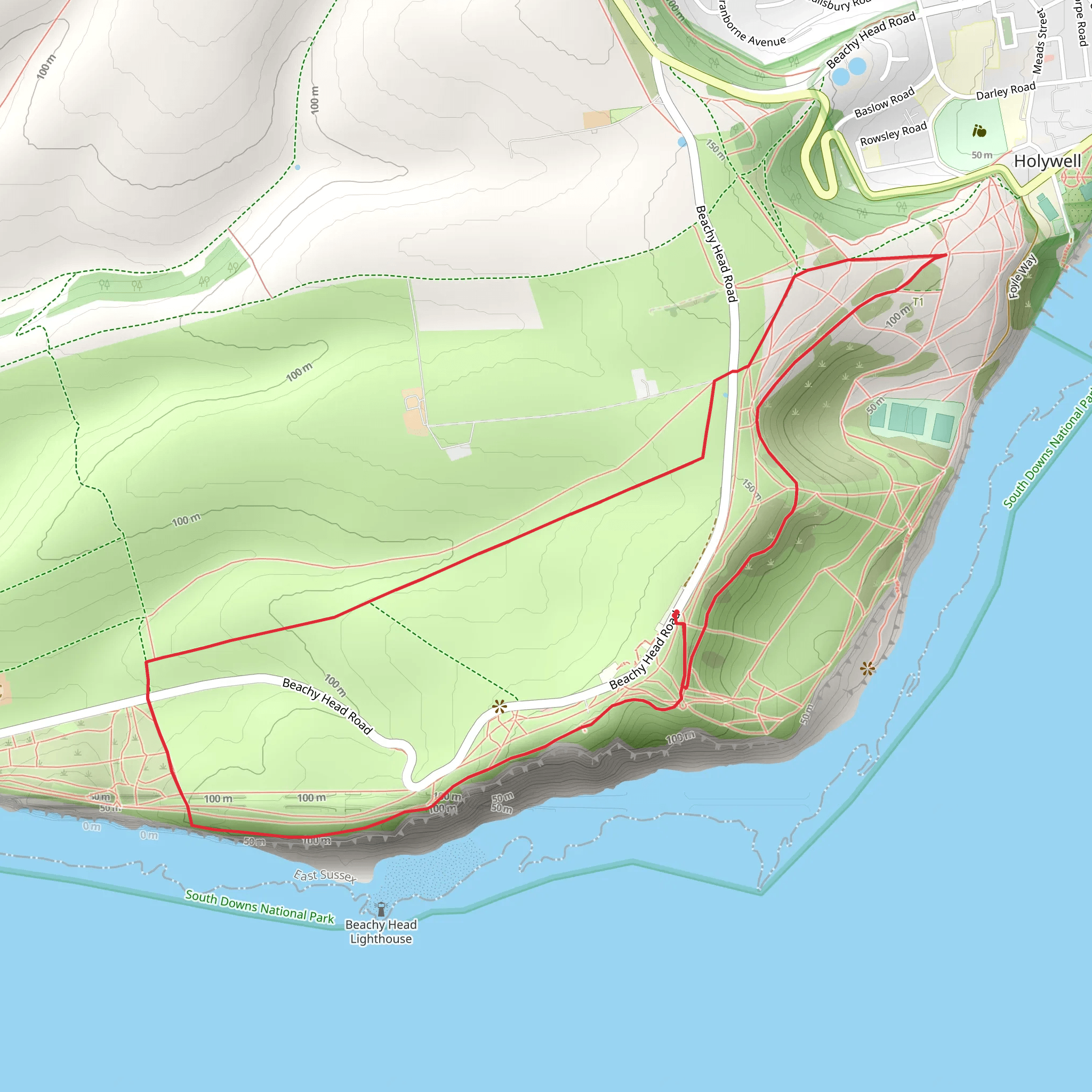 Beachy Head Loop mobile static map