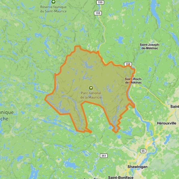 La Mauricie National Park of Canada mobile static map