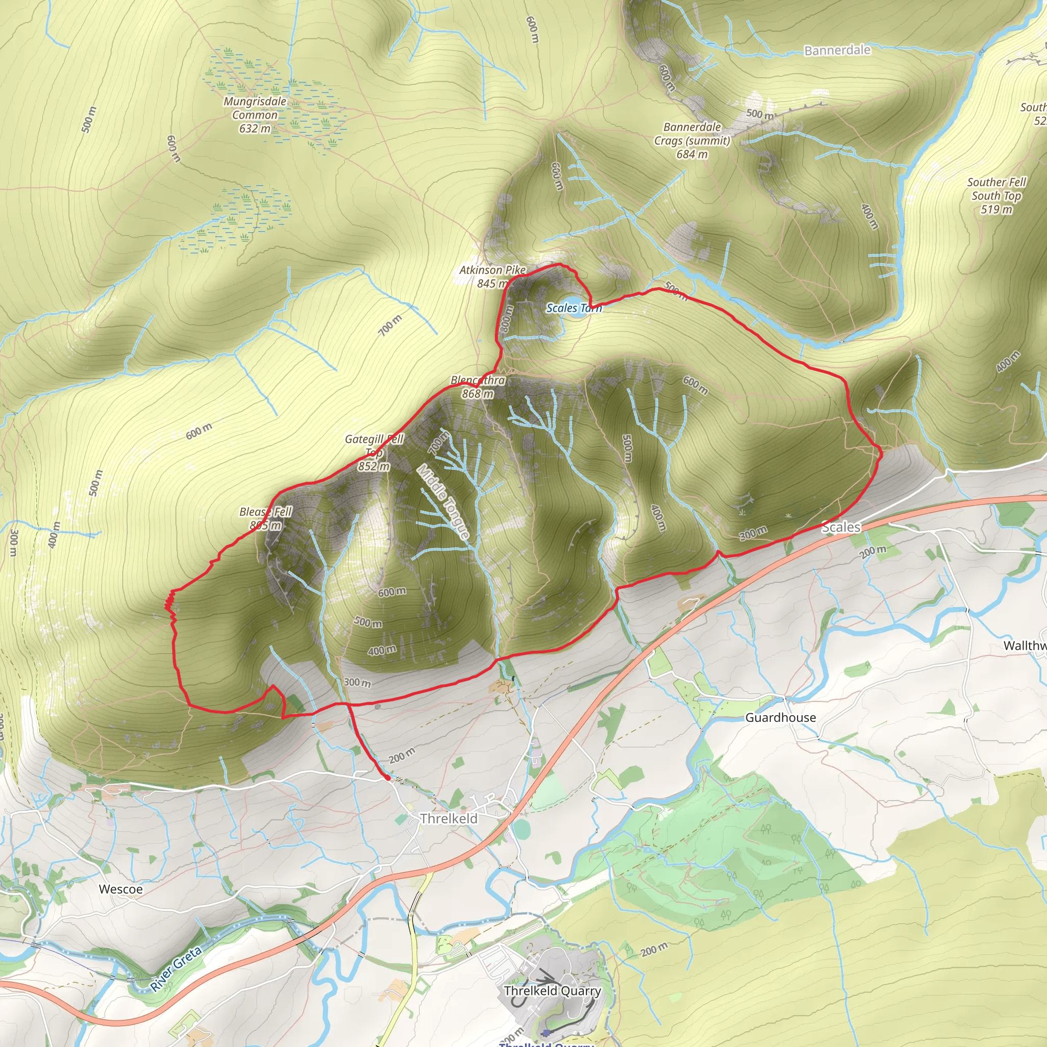 Blencathra Loop mobile static map