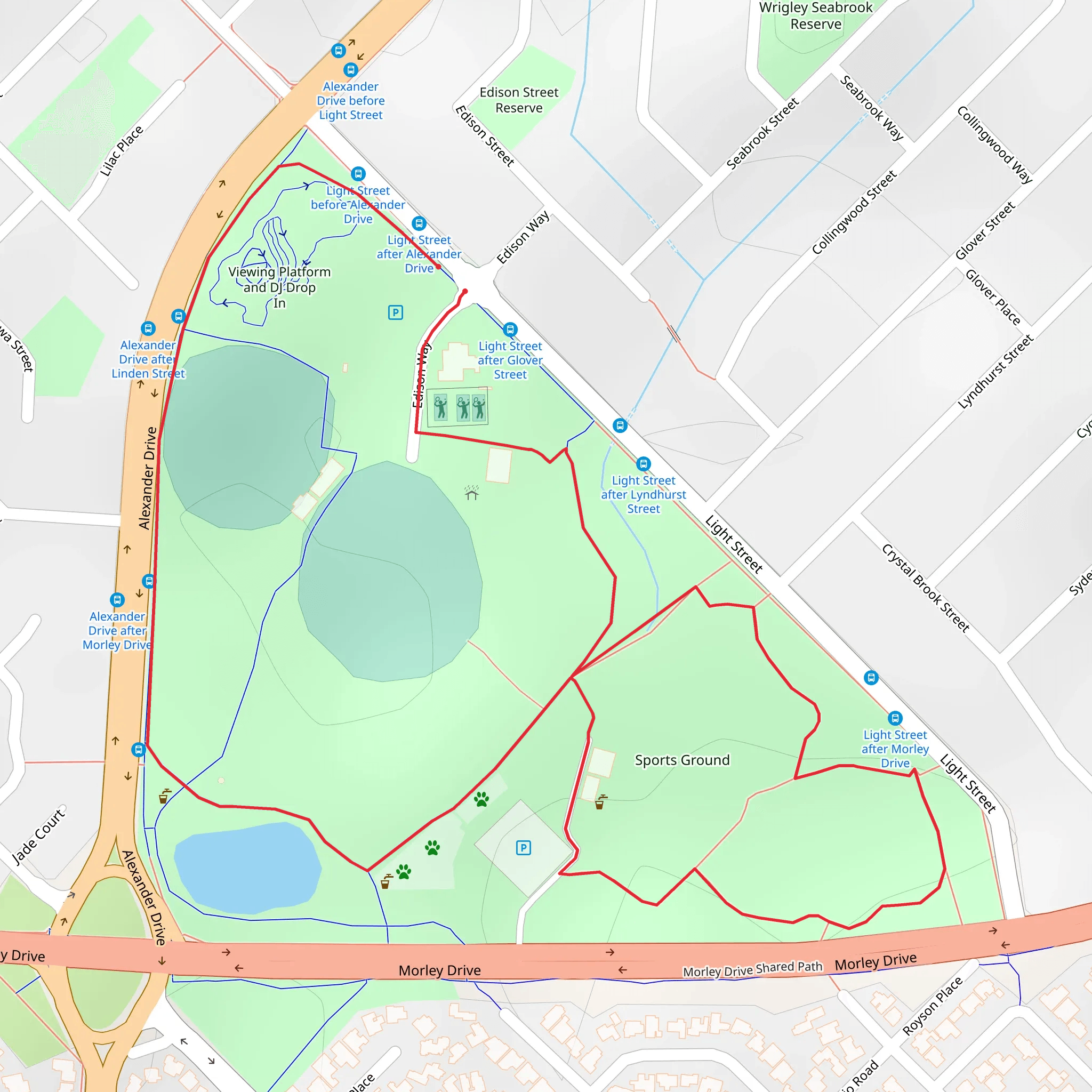 Dianella Regional Open Space Trail mobile static map