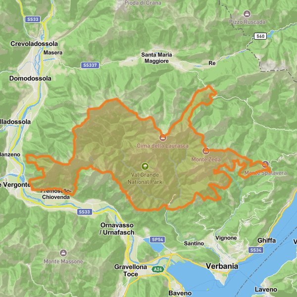 Val Grande National Park mobile static map