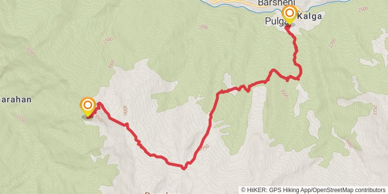 Sar Pass Trail stage 2 Map