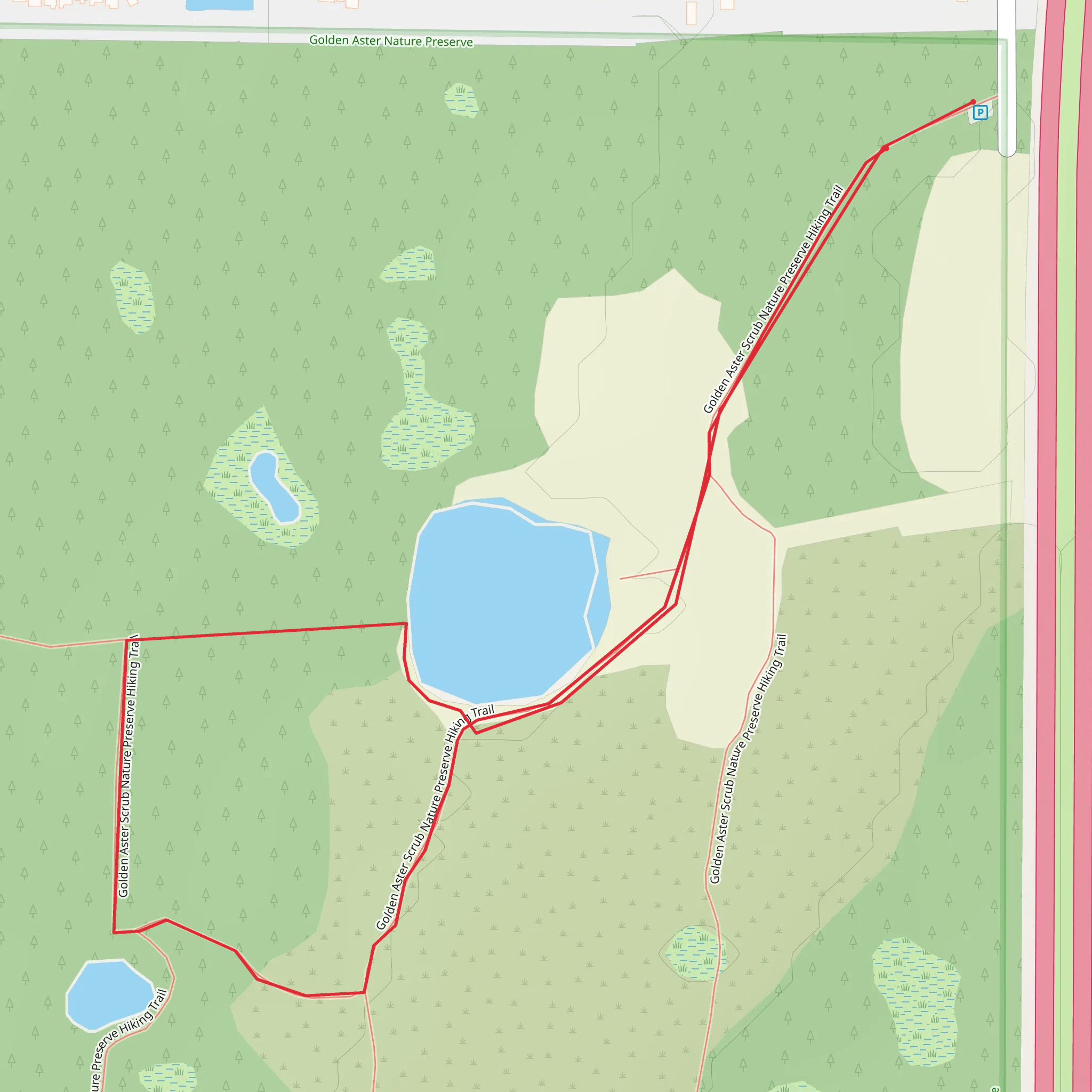 Golden Aster Scrub Nature Preserve Hiking Loop Trail mobile static map