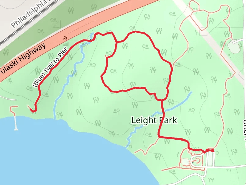 Leight Park and Discovery Yellow Trail mobile static map