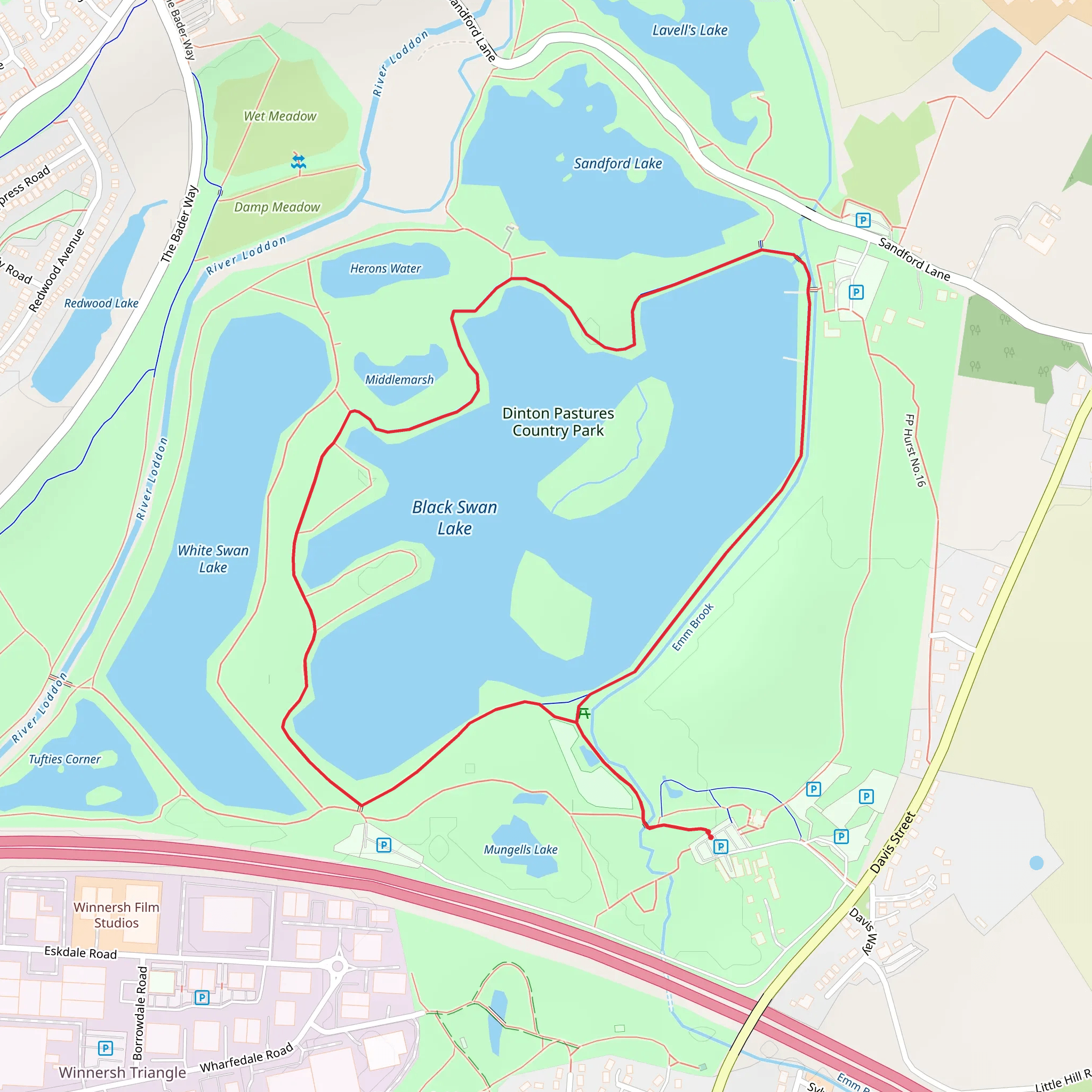 Black Swan Lake Loop mobile static map