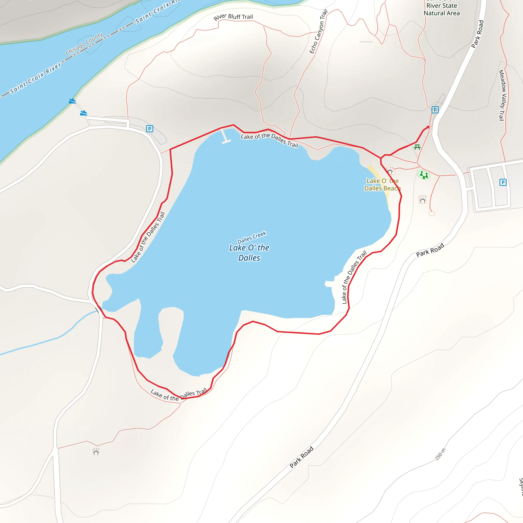 Lake O' the Dalles Loop mobile static map