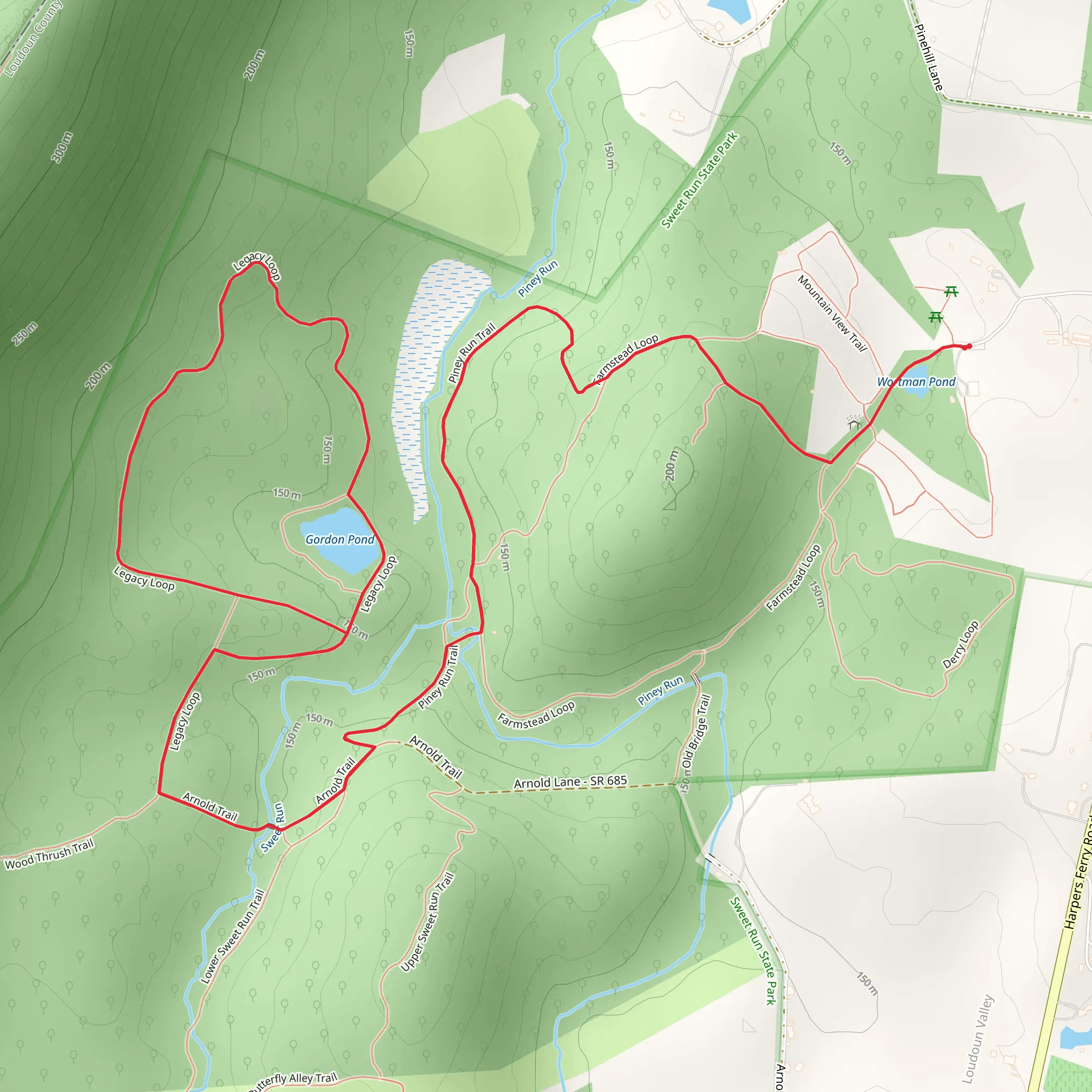 Farnstead Trail and Legacy Loop Trail mobile static map
