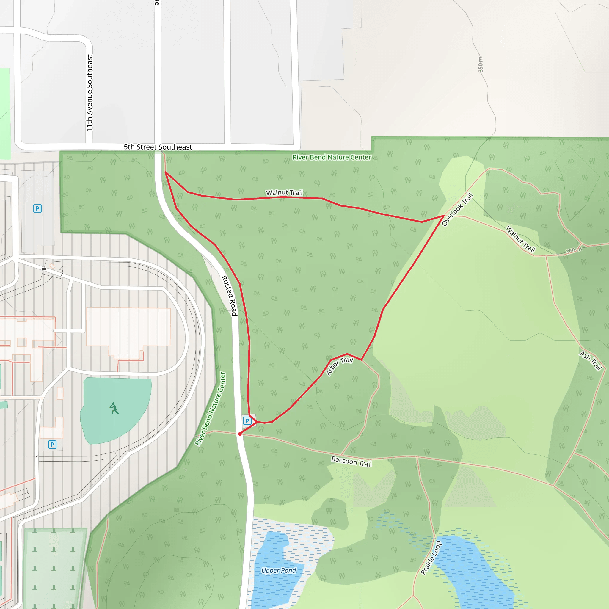 Arbor and Walnut Loop Trail mobile static map
