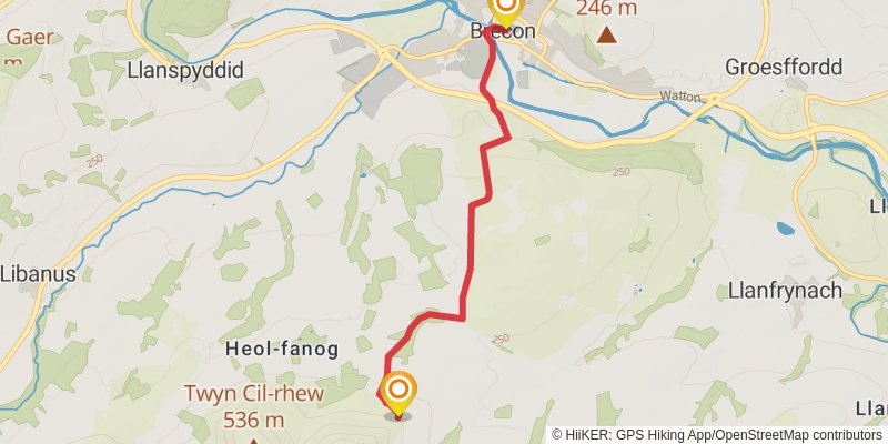 Bristol to Brecon Walk stage 9 Map
