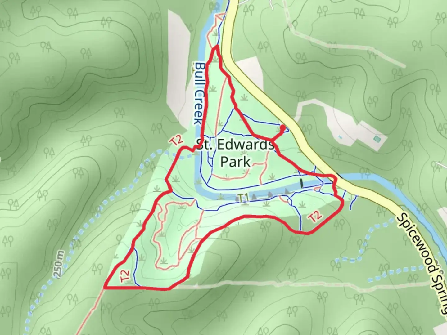 An image depicting the trail Bull Creek - St Edwards Park and its surrounding area.