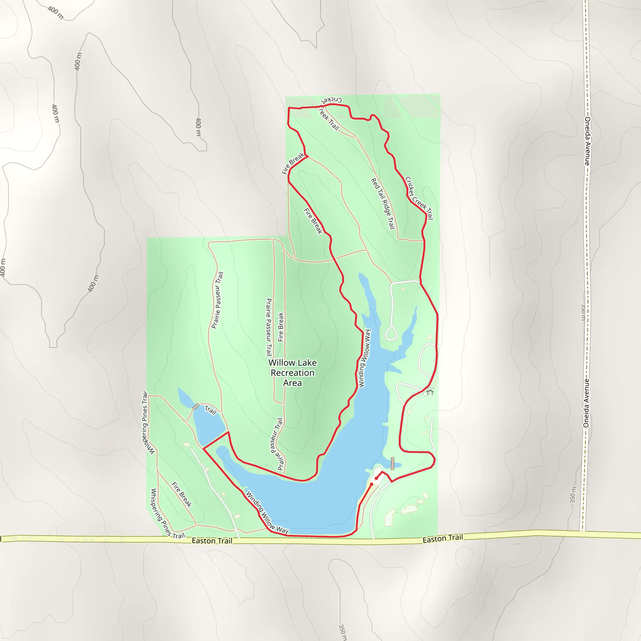 Willow Lake and Cricket Creek Loop Trail mobile static map