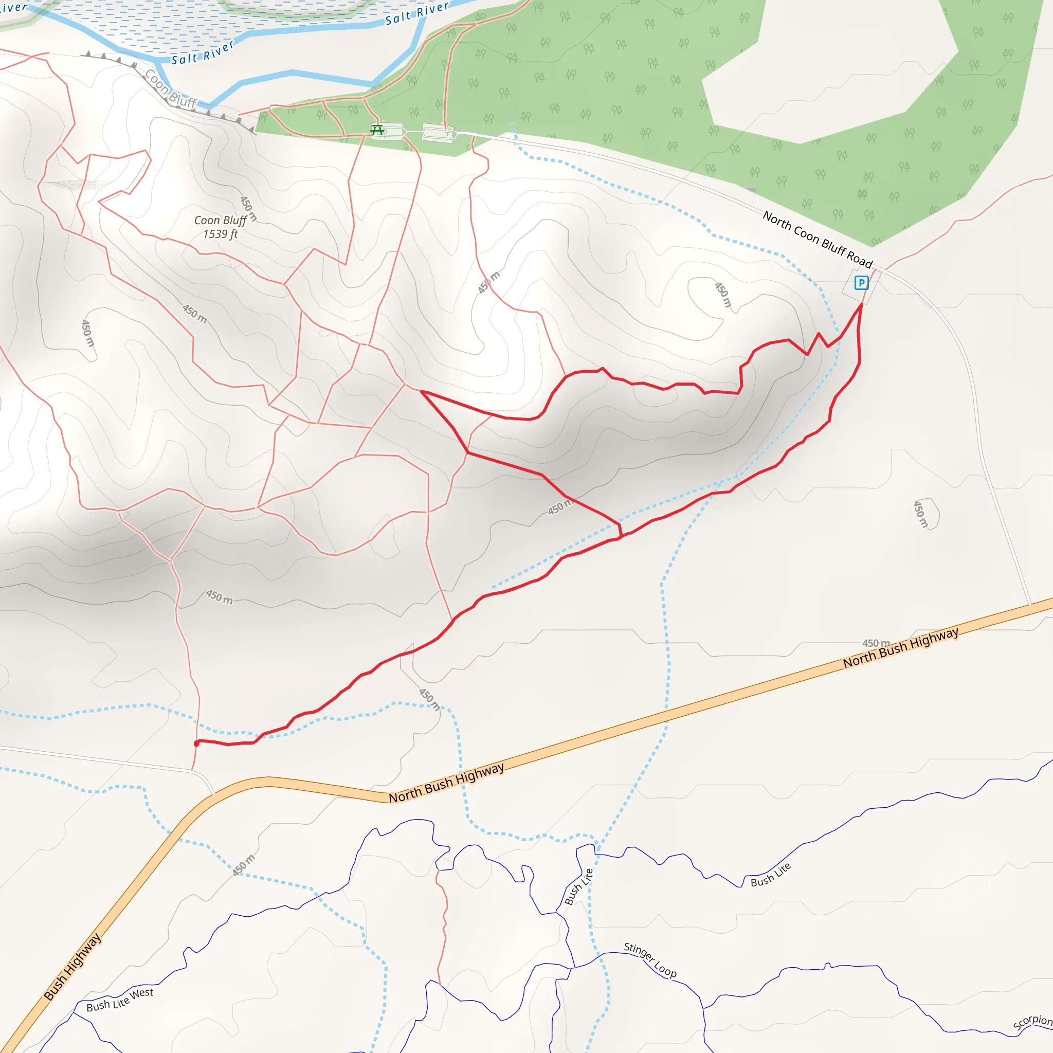Coon Bluff Loop Walk mobile static map