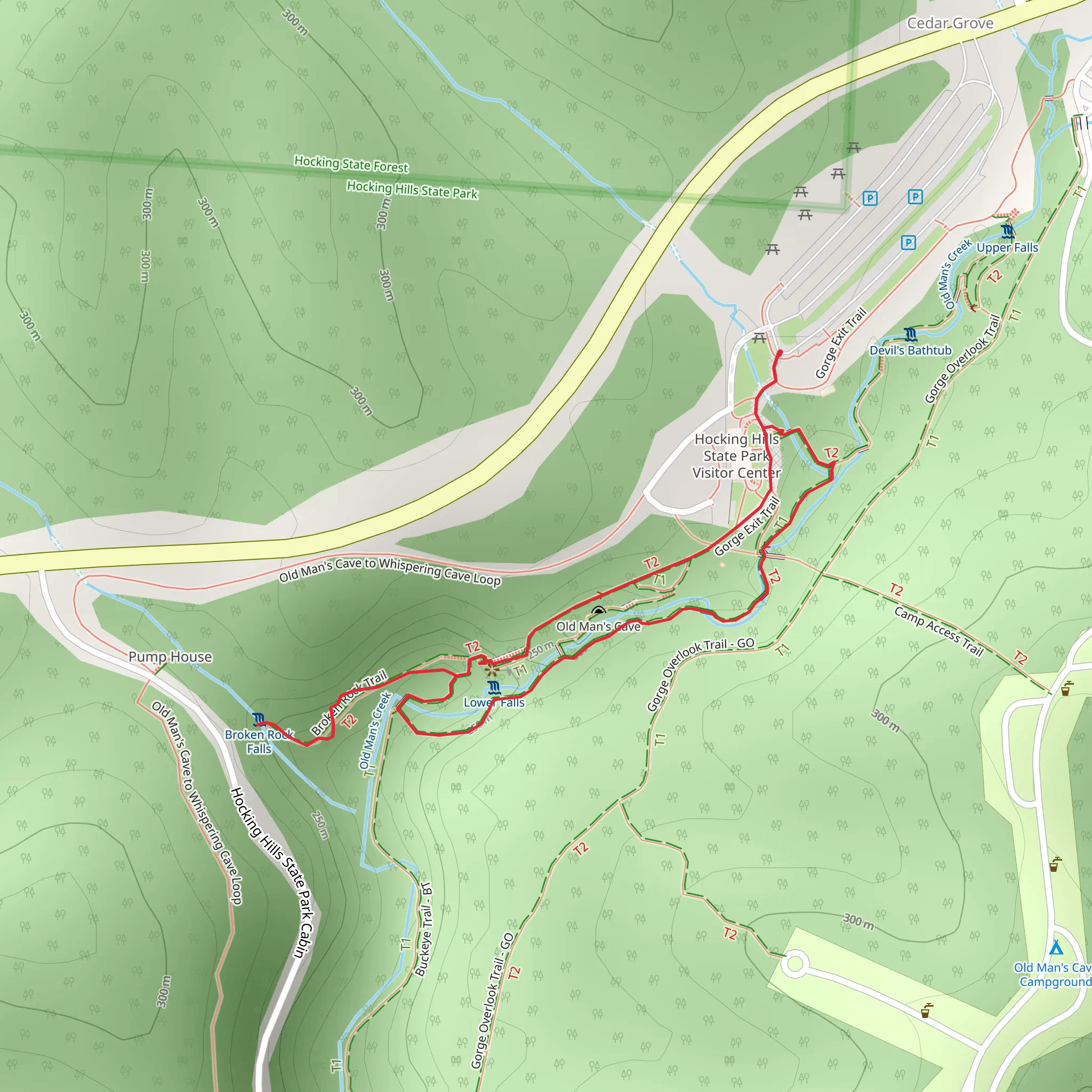 Broken Rock Falls Loop mobile static map