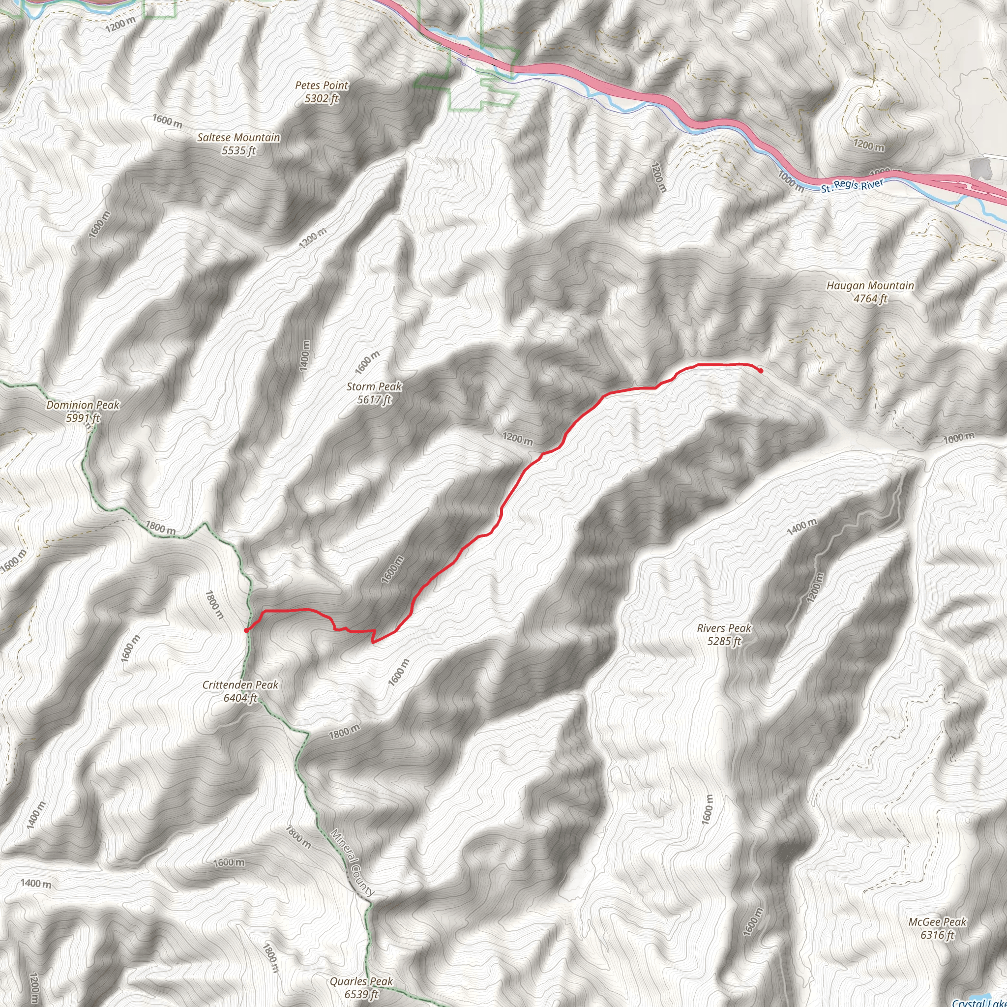 Gilt Edge Creek Trail mobile static map