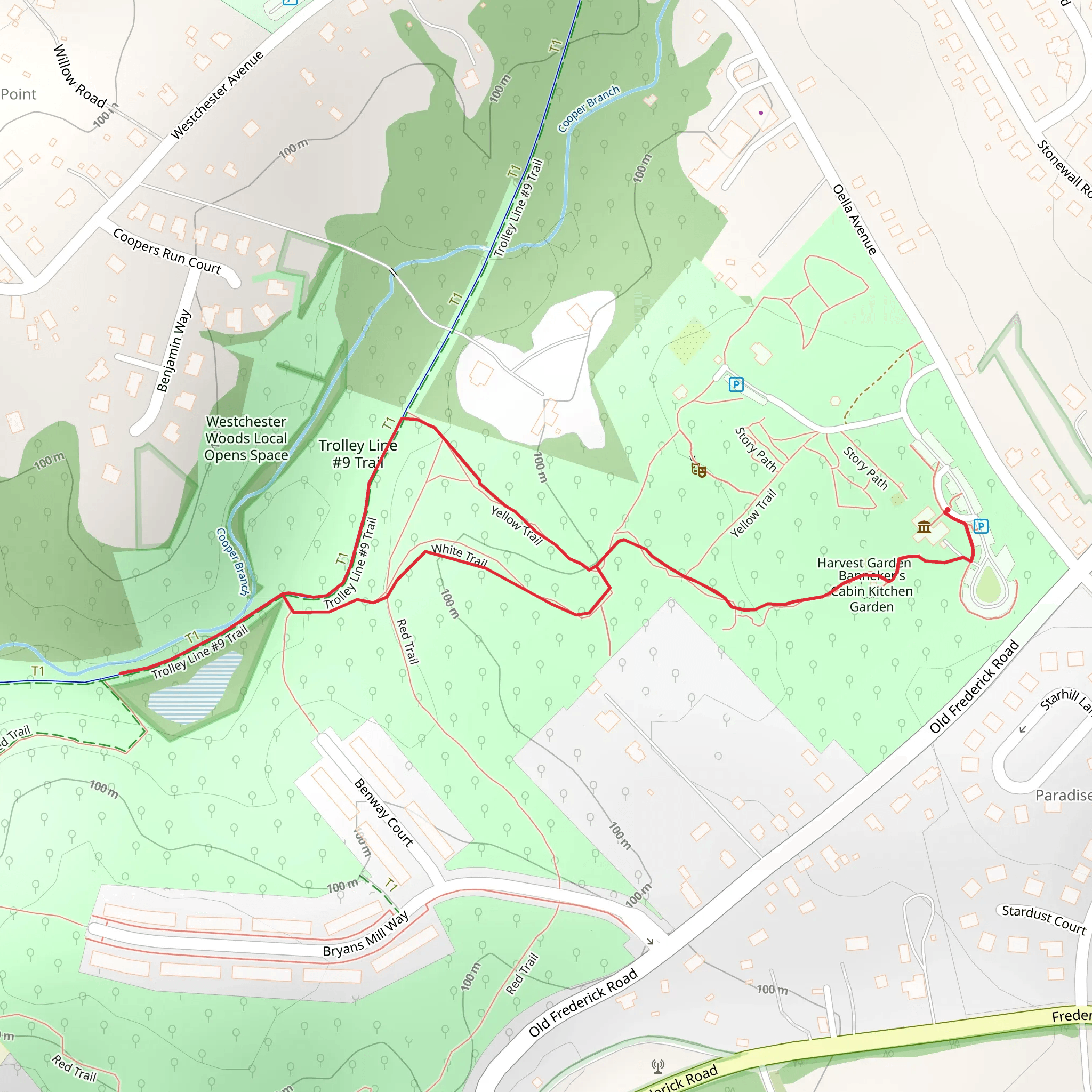Banneker Park Trail mobile static map