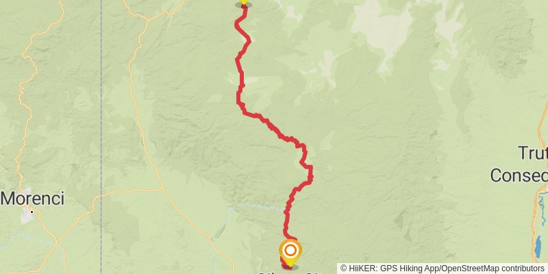Continental Divide Trail - New Mexico alt 7 Map