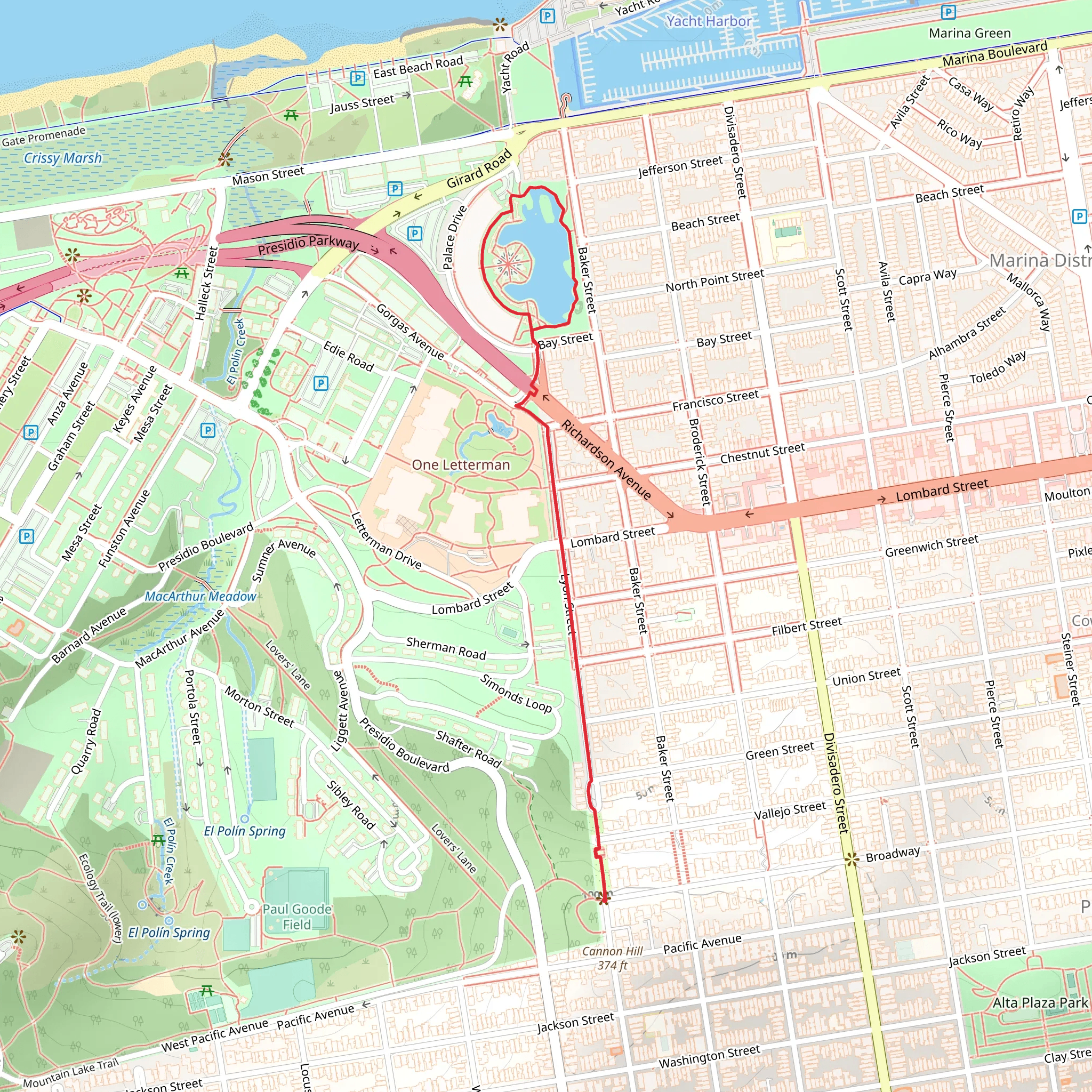 Lyon Street mobile static map