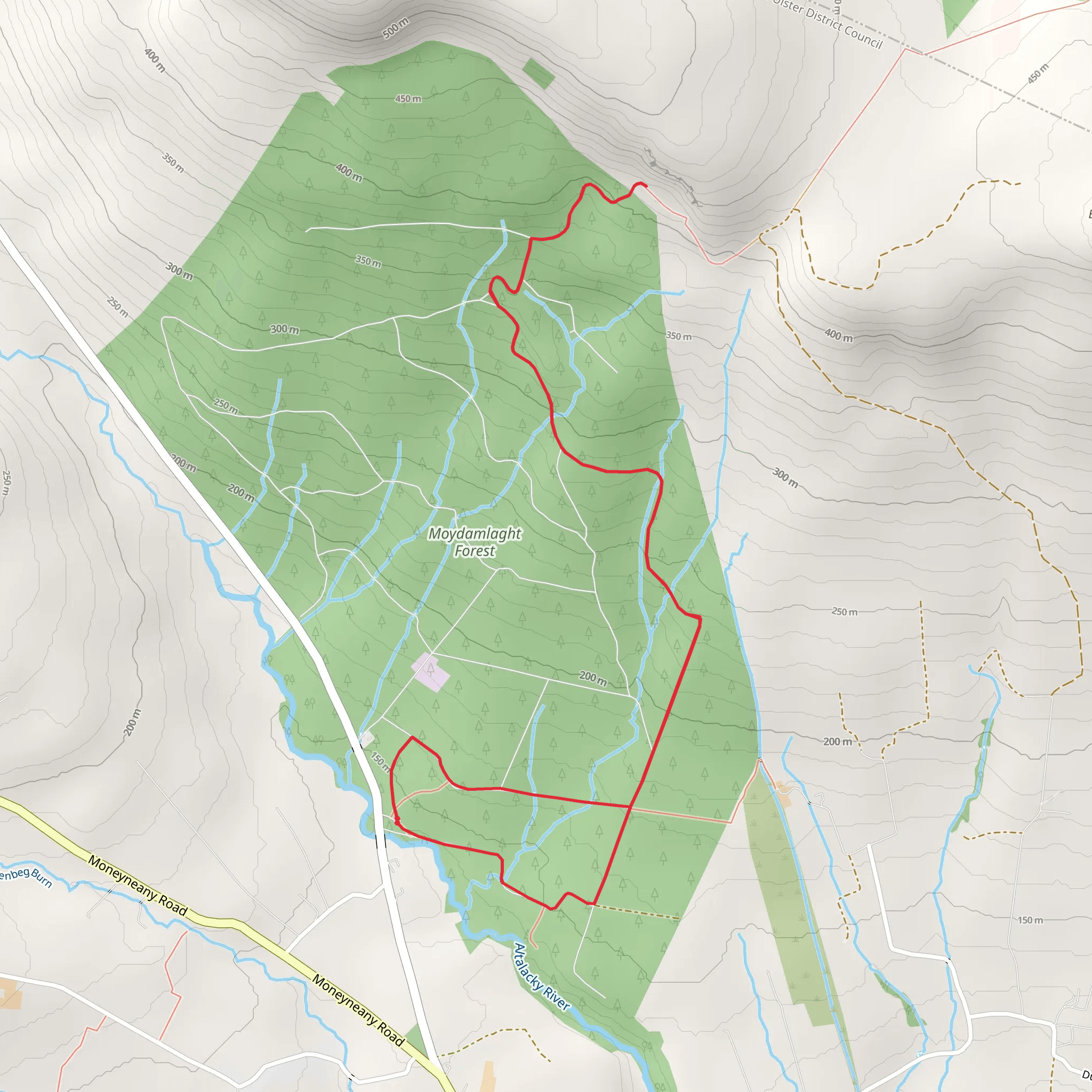 Moydamlaght Forest - Eagles Rock Trail mobile static map